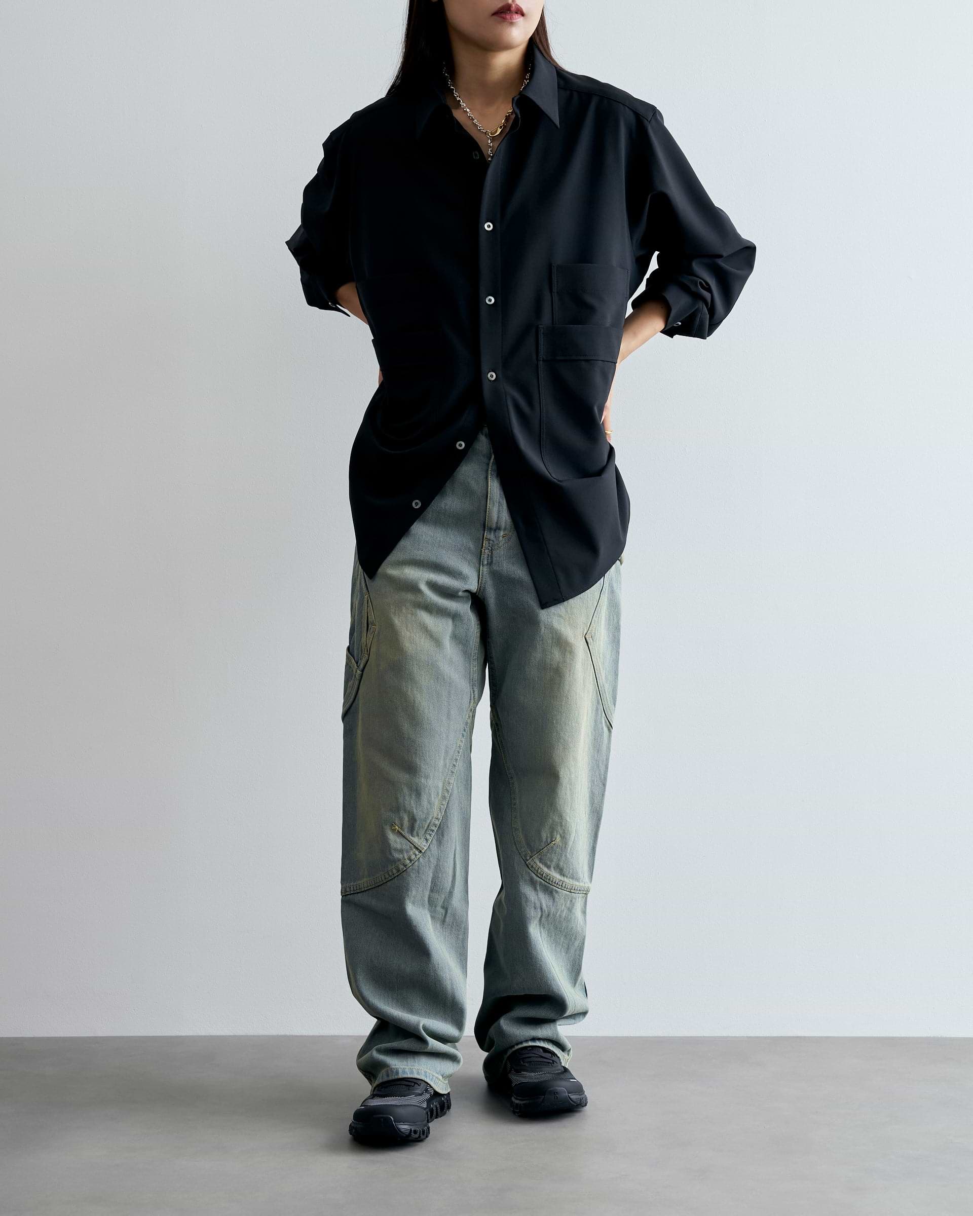 UJOH 4 POCKETS SHIRT ウジョー シャツ BLK 4 UJOH】4 POCKETS SHIRT - BLACK | 公式通販サイト session
