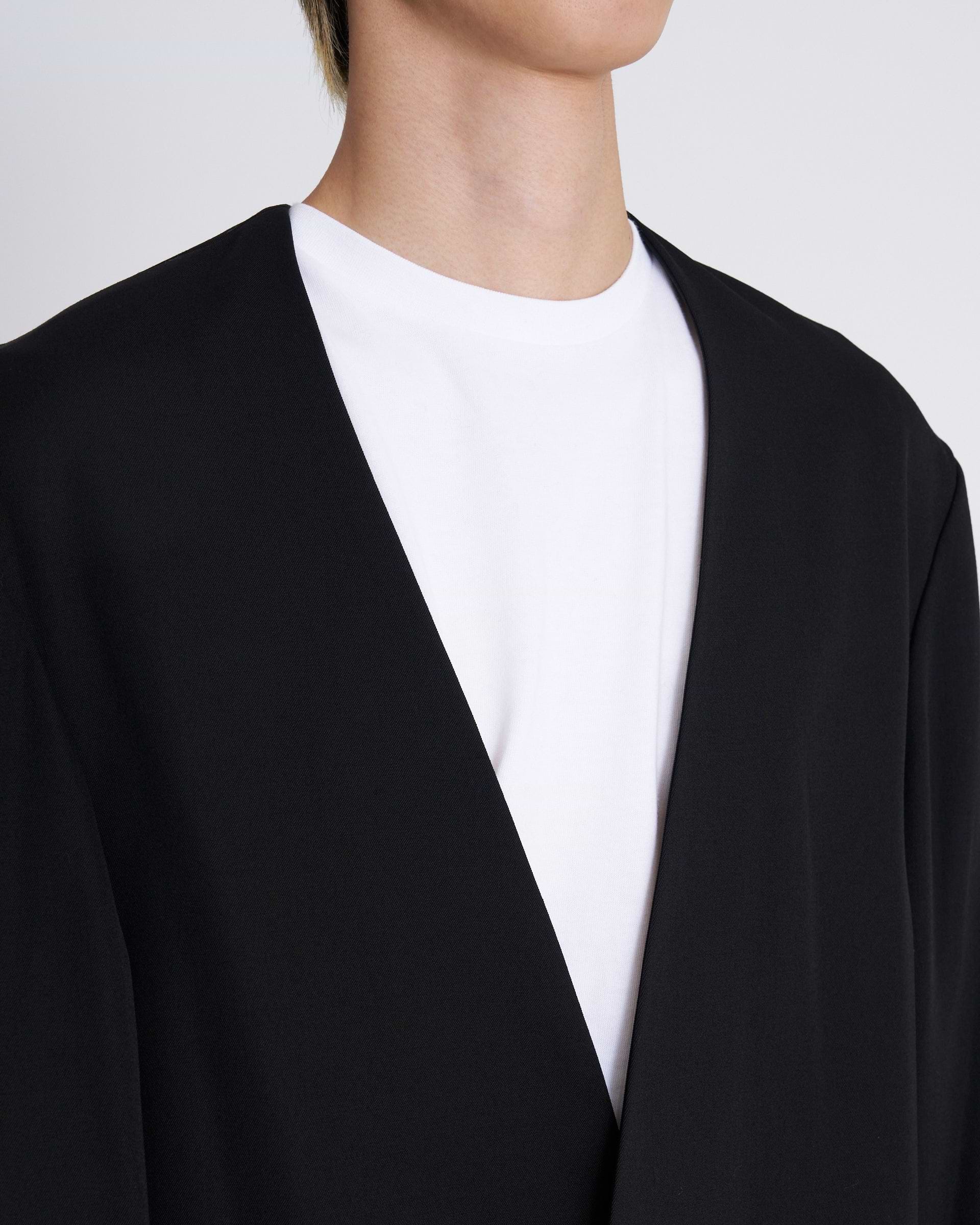 【ヴァレンティノガラヴァーニ】美品 ラナウール ノーカラージャケット 肩パッド mj9515- ストレッチノーカラージャケット（ノーカラージャケット