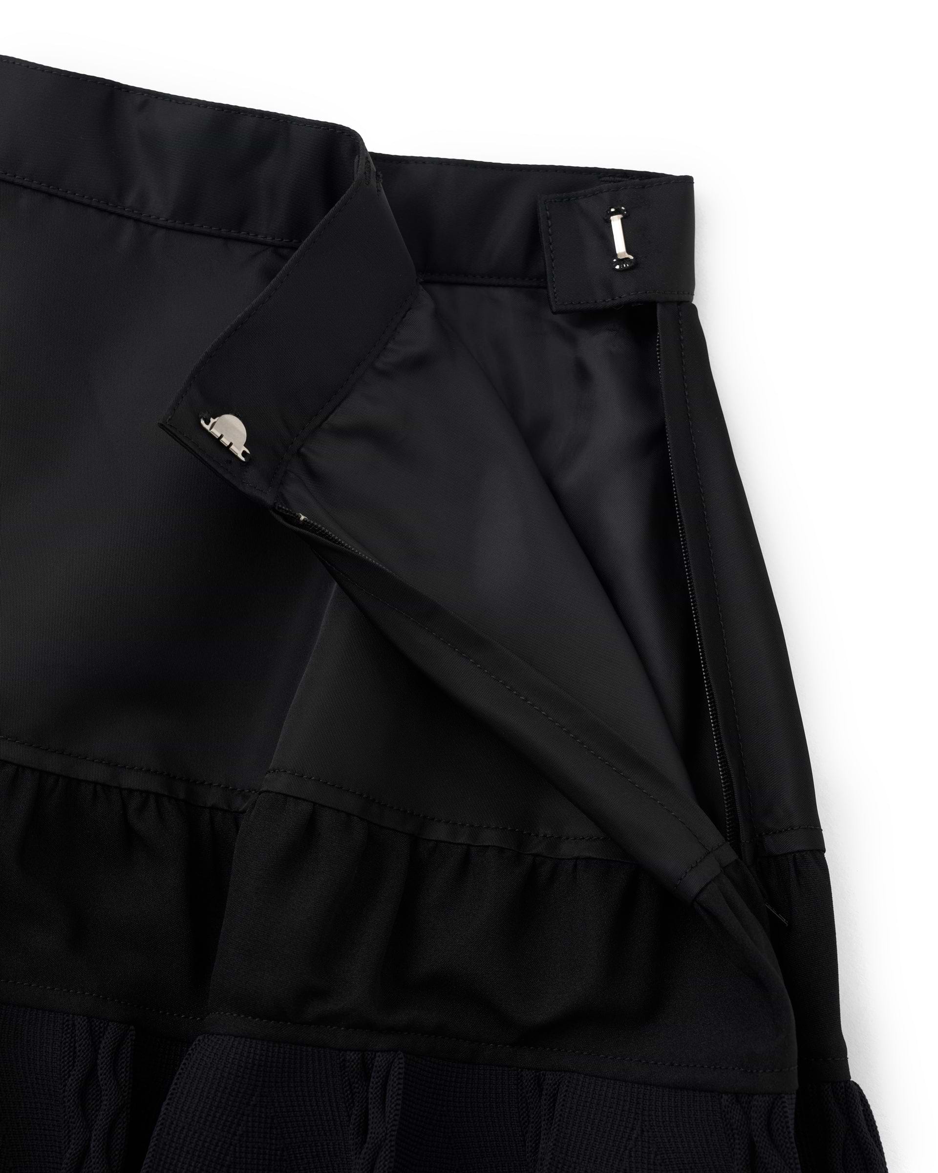 ODAKHA】コンビネーションプリーツブラックスカート