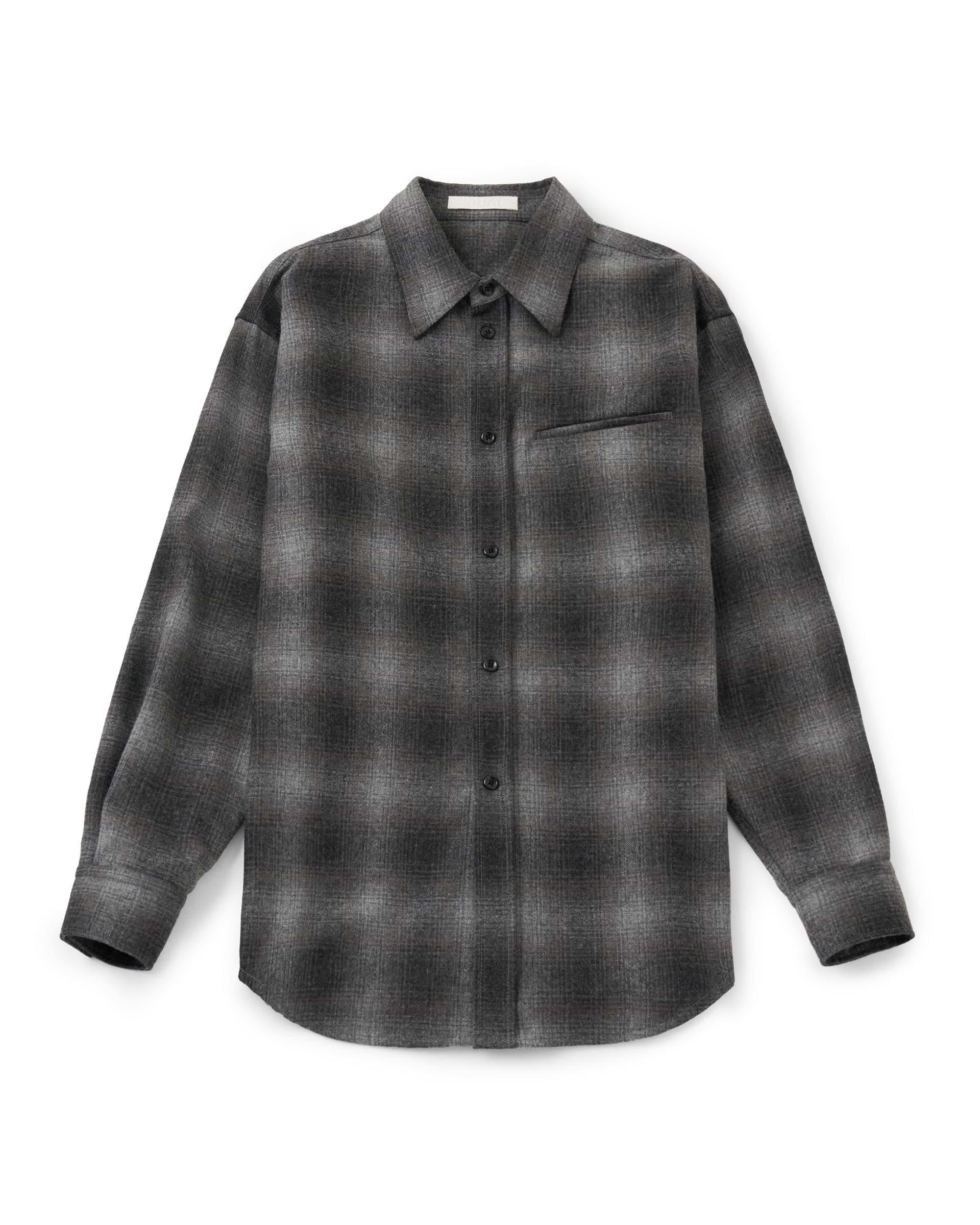 OUAT】オフィスシャツ | ブラック・ブラウン | 日本製 オンブレ