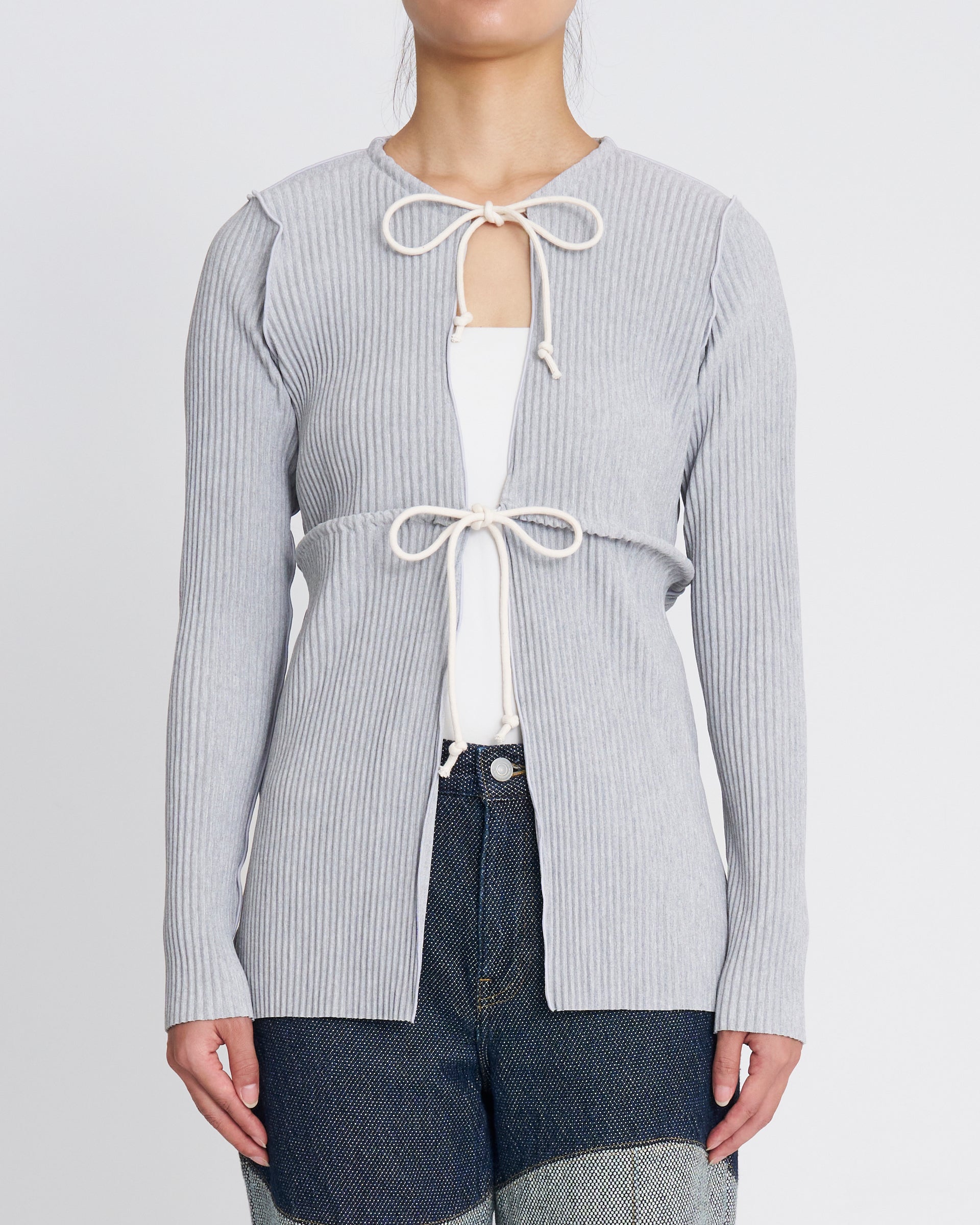 kotohayokozawa】クリスプロープカーディガン グレー・ブラック | 日本