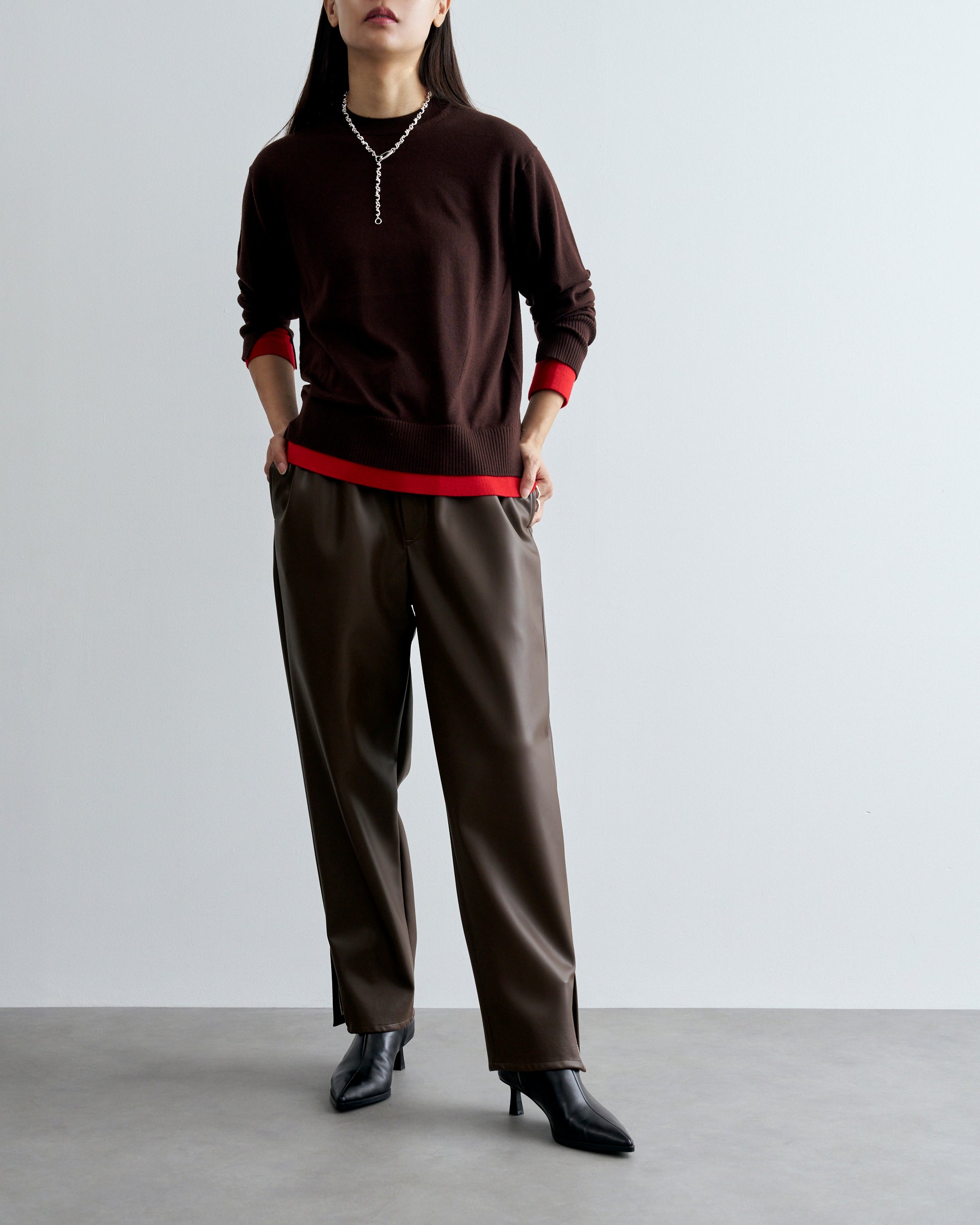 CINOH】シンセティックレザーリラックスパンツ – ファッションスナップ