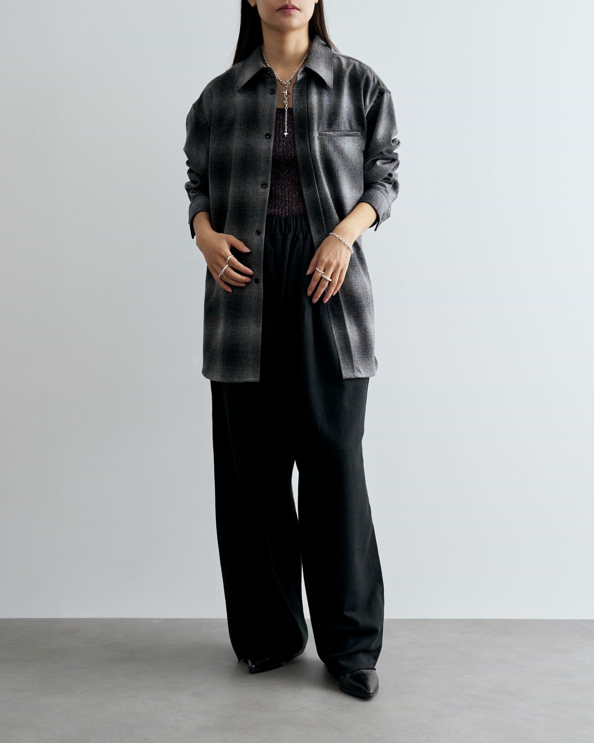 OUAT】オフィスシャツ | ブラック・ブラウン | 日本製 オンブレ