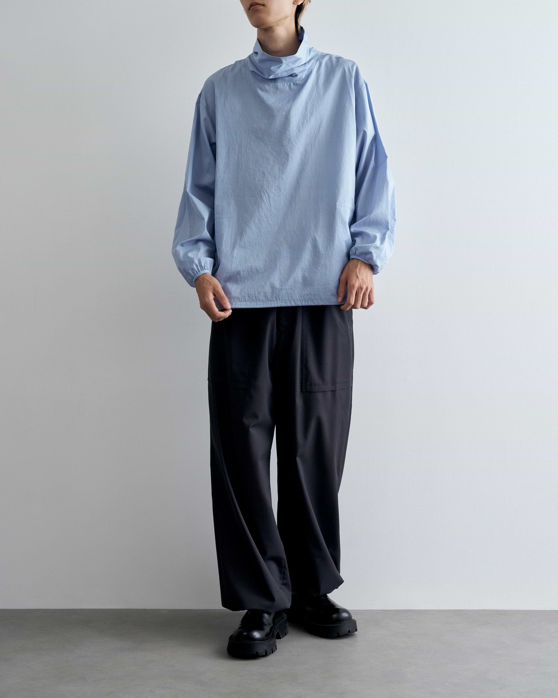 ATON】コットンシルクローンハイネックオーバーシャ​​ツ