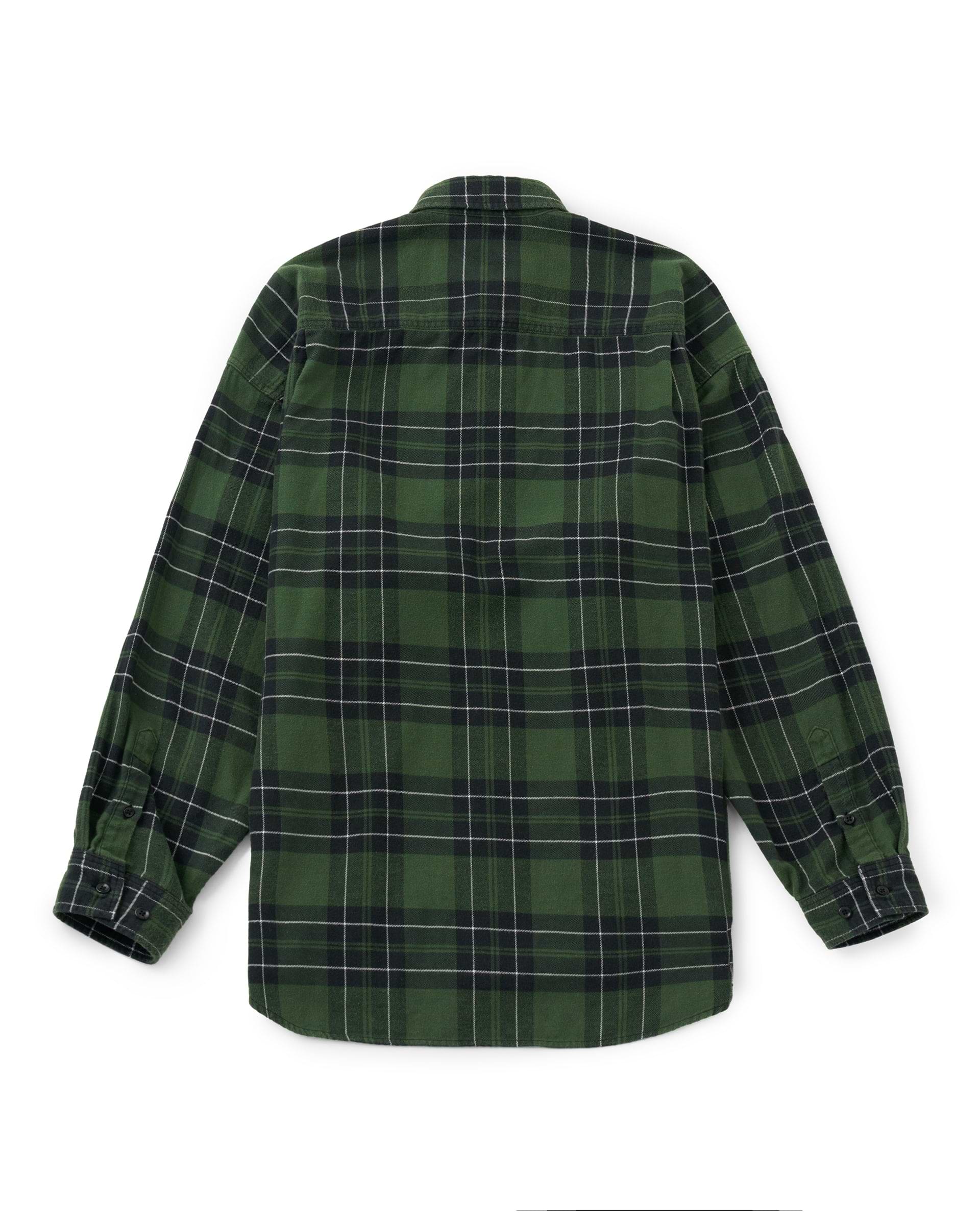 アンスクリアのusedネルシャツ INSCRIRE】フランネルルーズフィットショートパンツ グリーン | 日本製