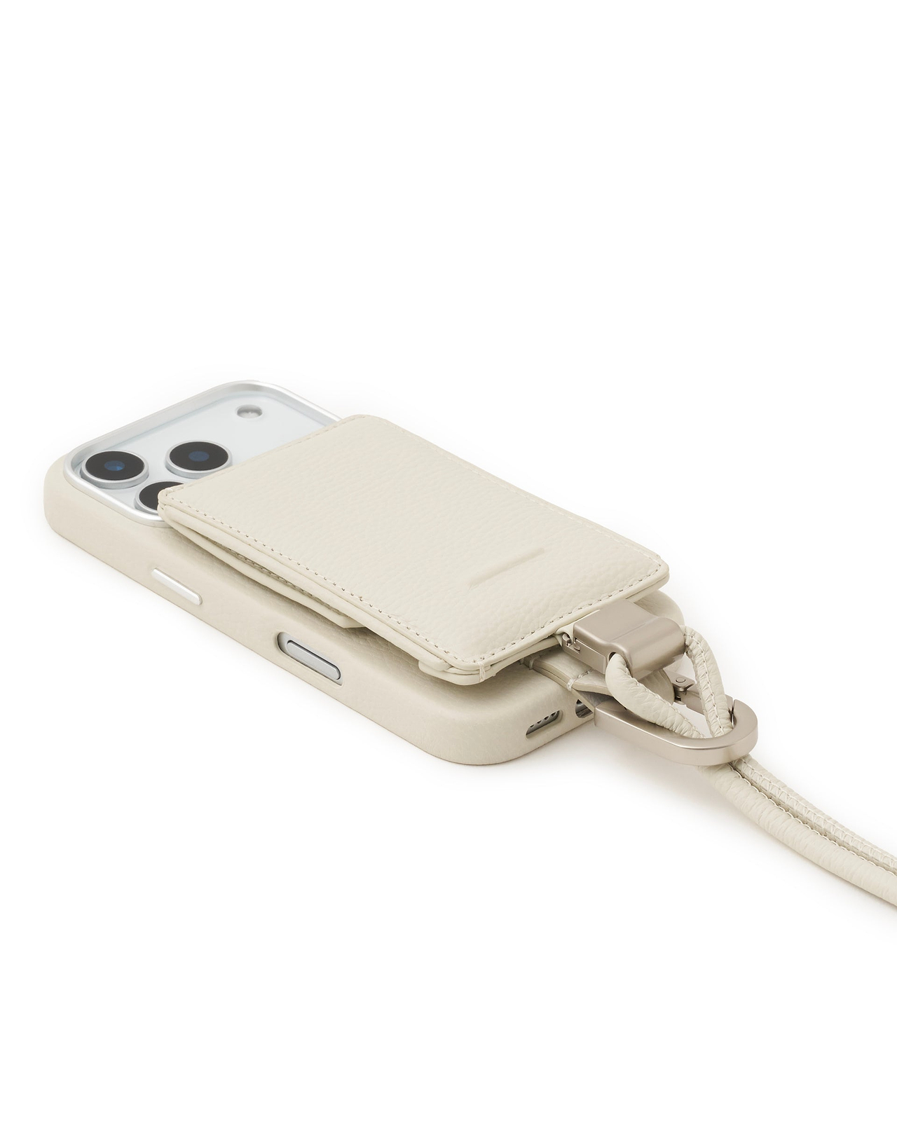 デタッチャブルストラップ付レザースリムカードホルダー