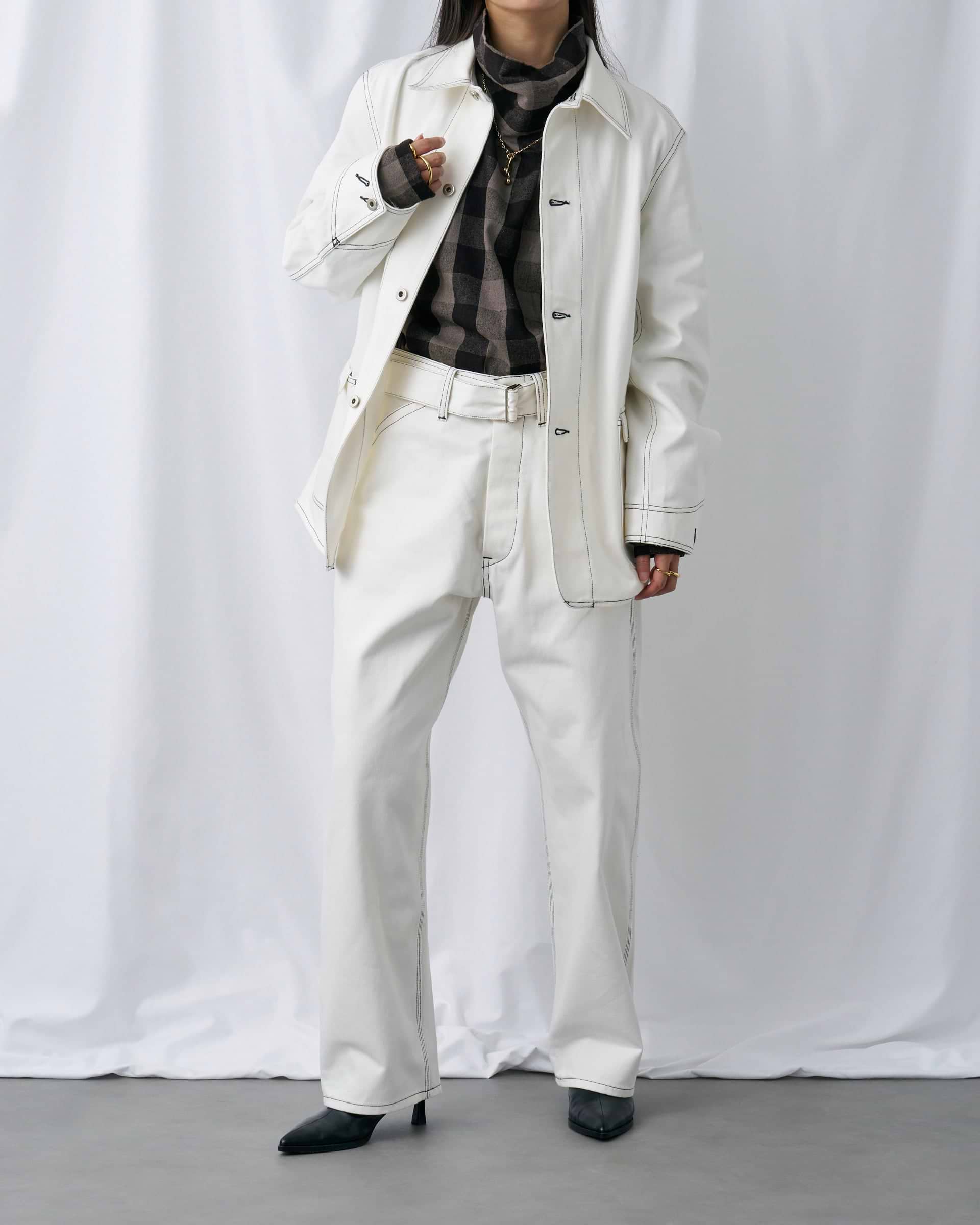 ジャケット・アウター SEEALL 25ss Size4 SEEALL】メモリアルカバーオール ホワイト | 日本製 ワーク