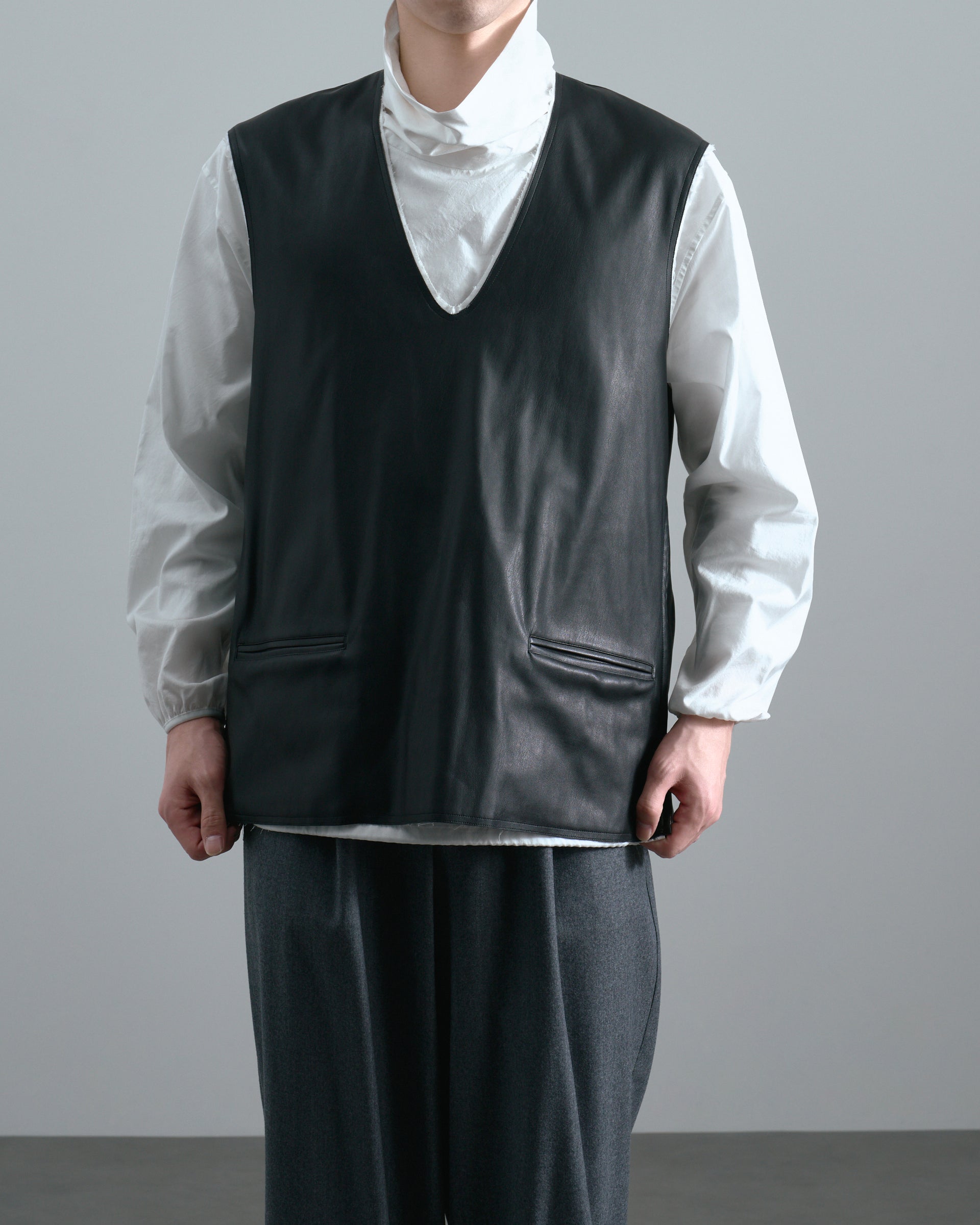 c*0様 Helstons ブラック レザーベスト Small HOUSTON / ヒューストン】 LEATHER VEST / レザー ベスト | レザー