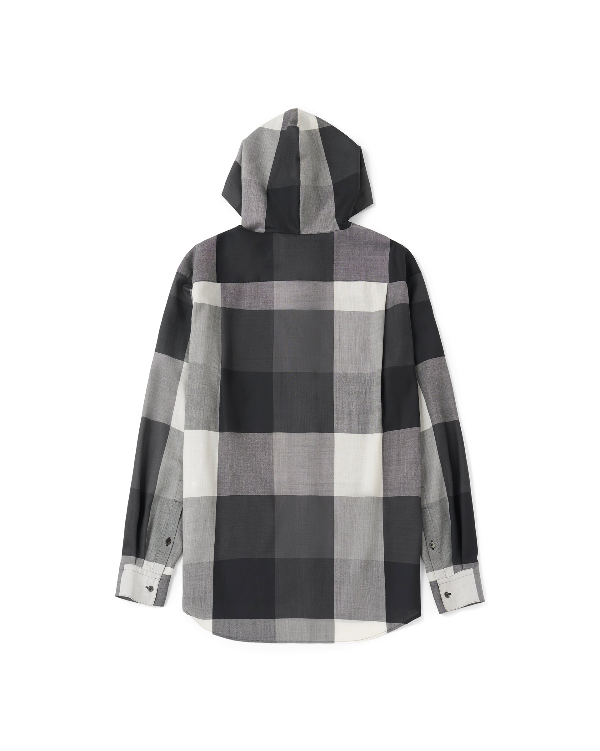 OVERCOAT】フードライトウールシャツ | モノトーン | チェック | F