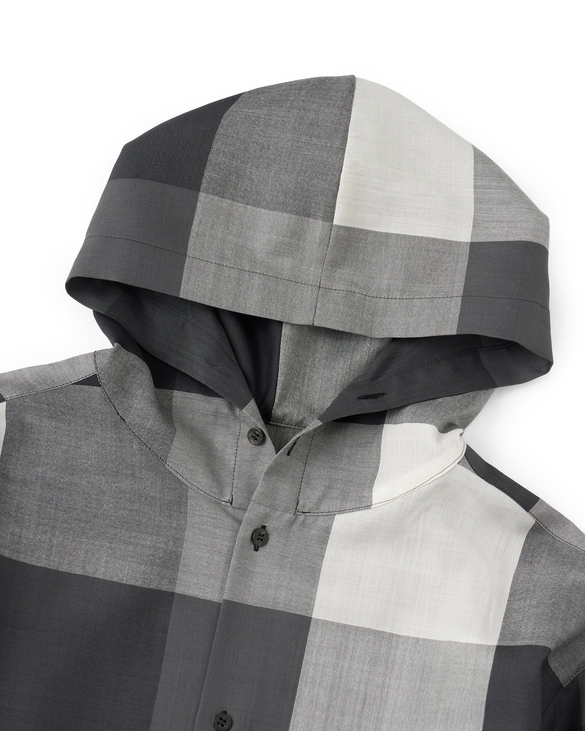OVERCOAT】フードライトウールシャツ | モノトーン | チェック | F