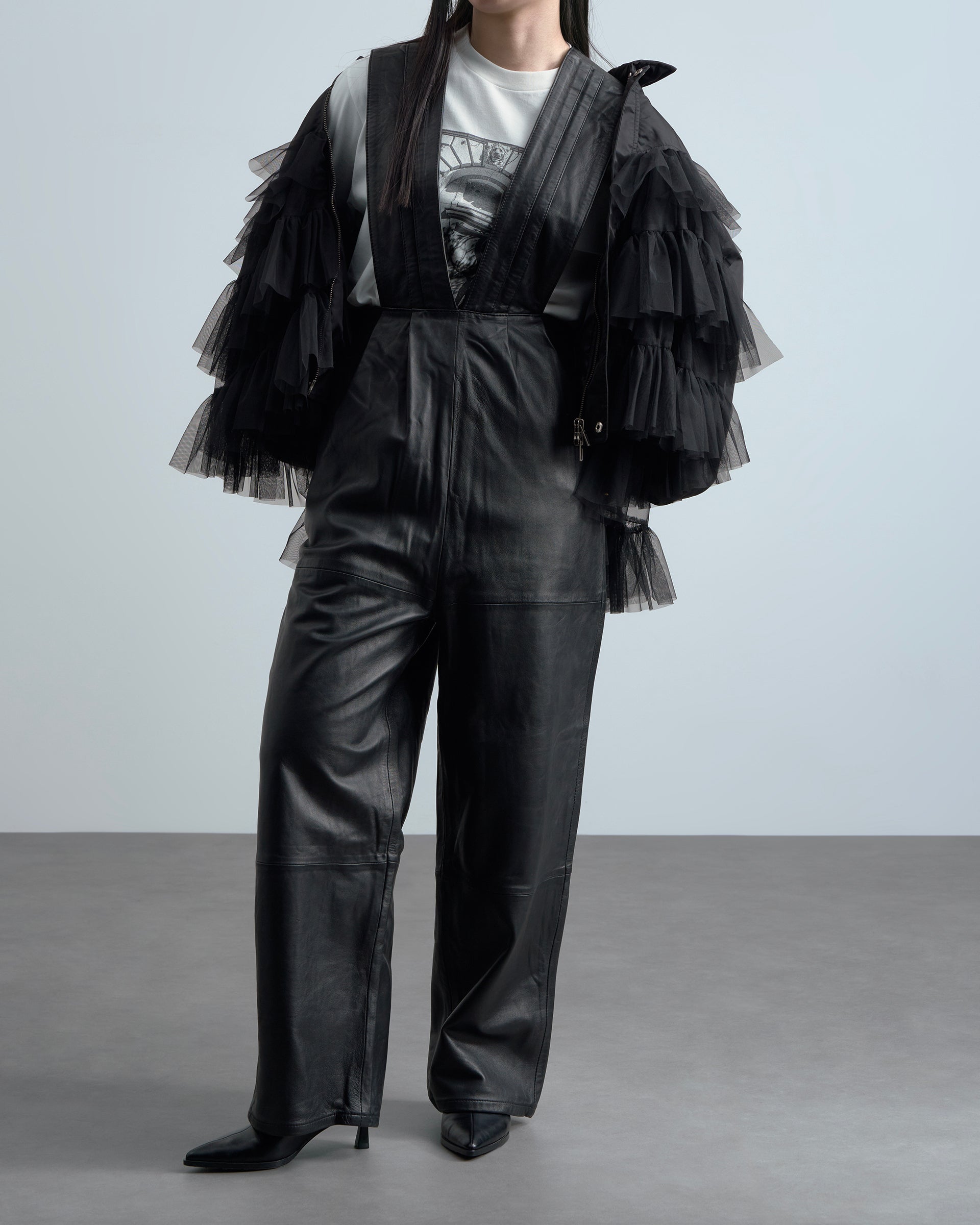 SEEALL】レザータスキパンツ ブラック | 海外製 オールインワン | F