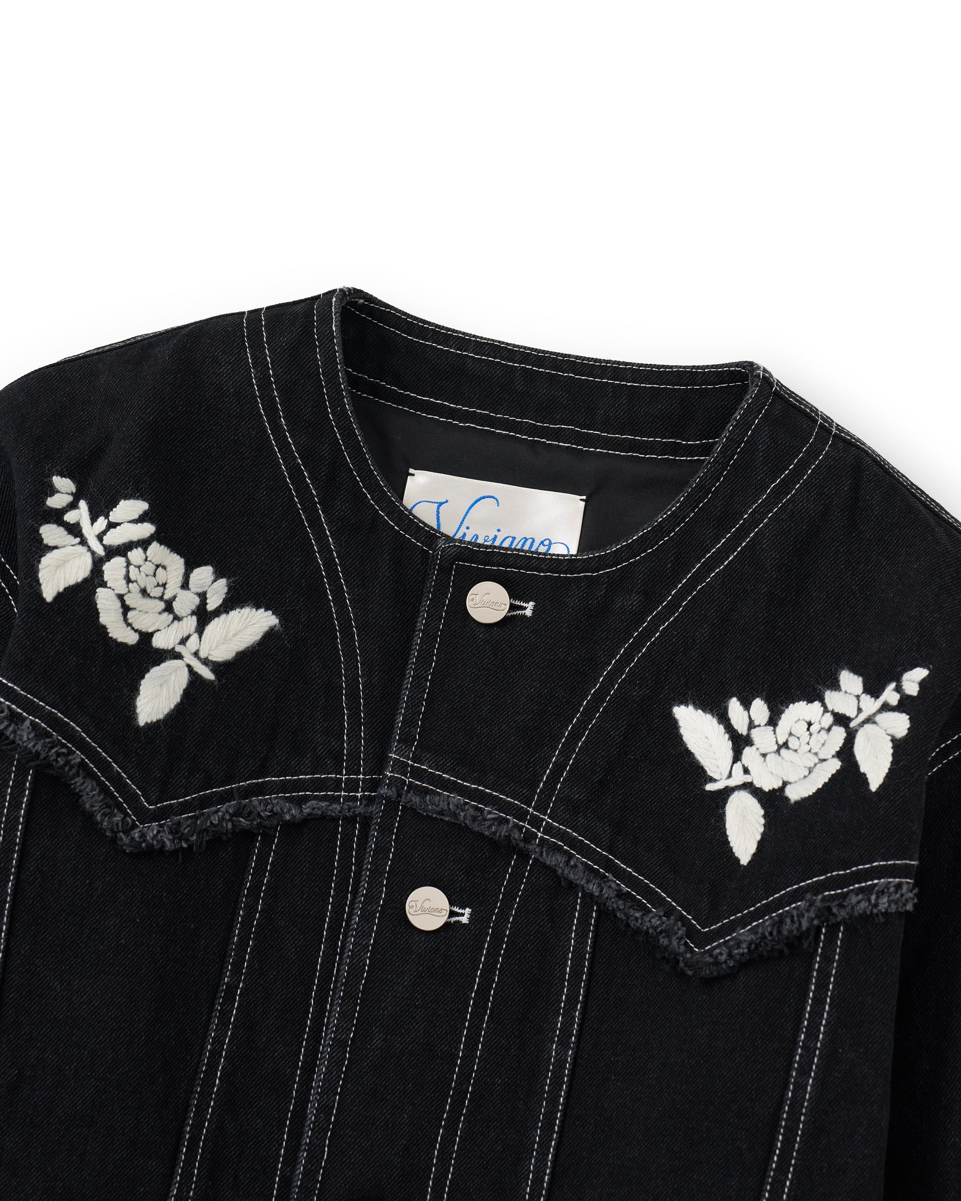希少 Carrie Allen （M）蓮の花 総刺繍 コットンジャケット 黒 Shout At The Kenny
