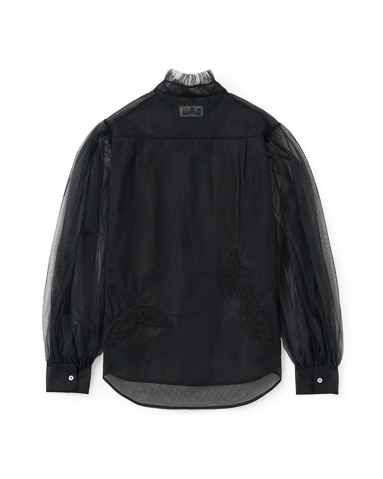 【26SS】リボンディテールチュールシャツ