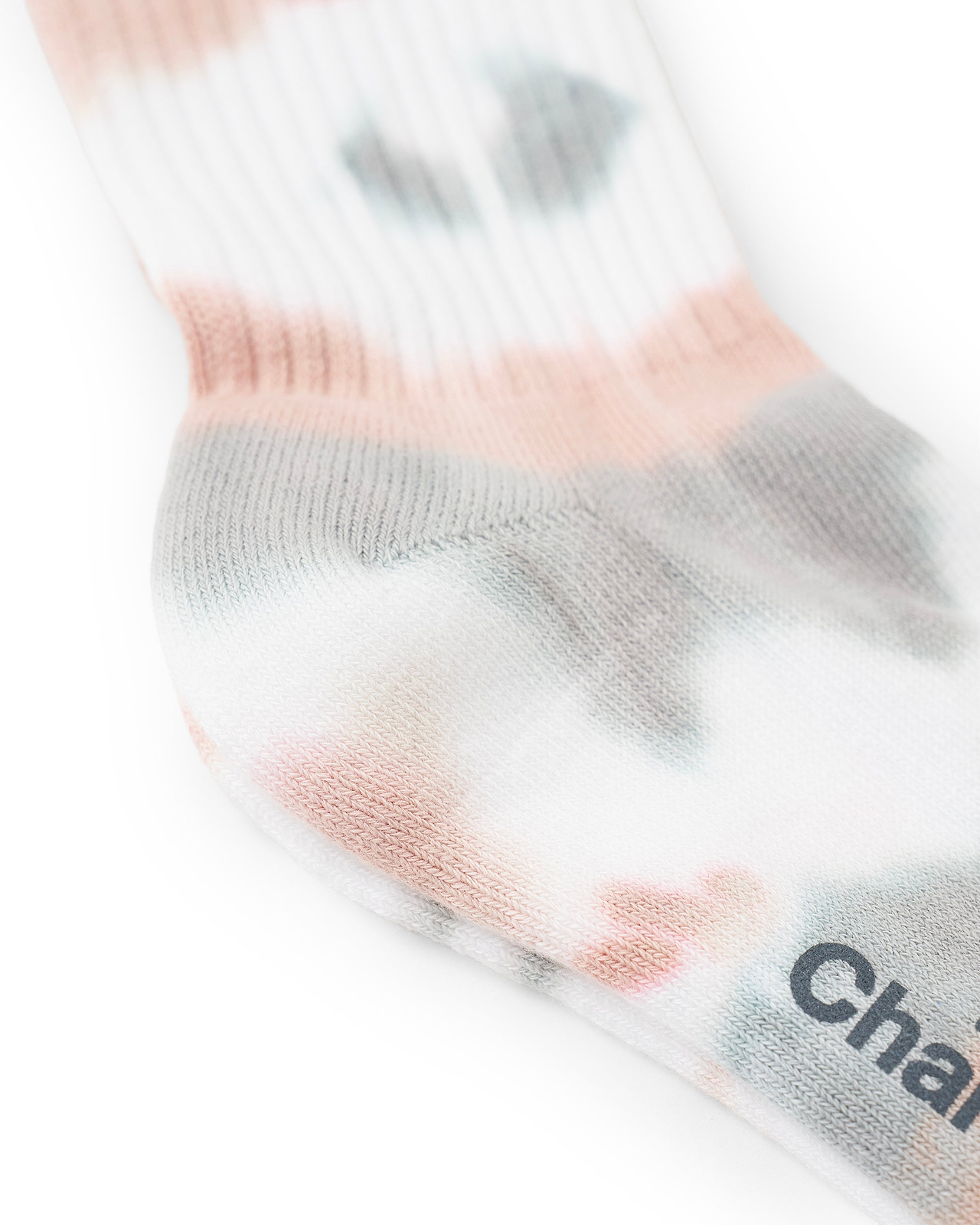 パイルレッグソックス（ピンク×グレー）