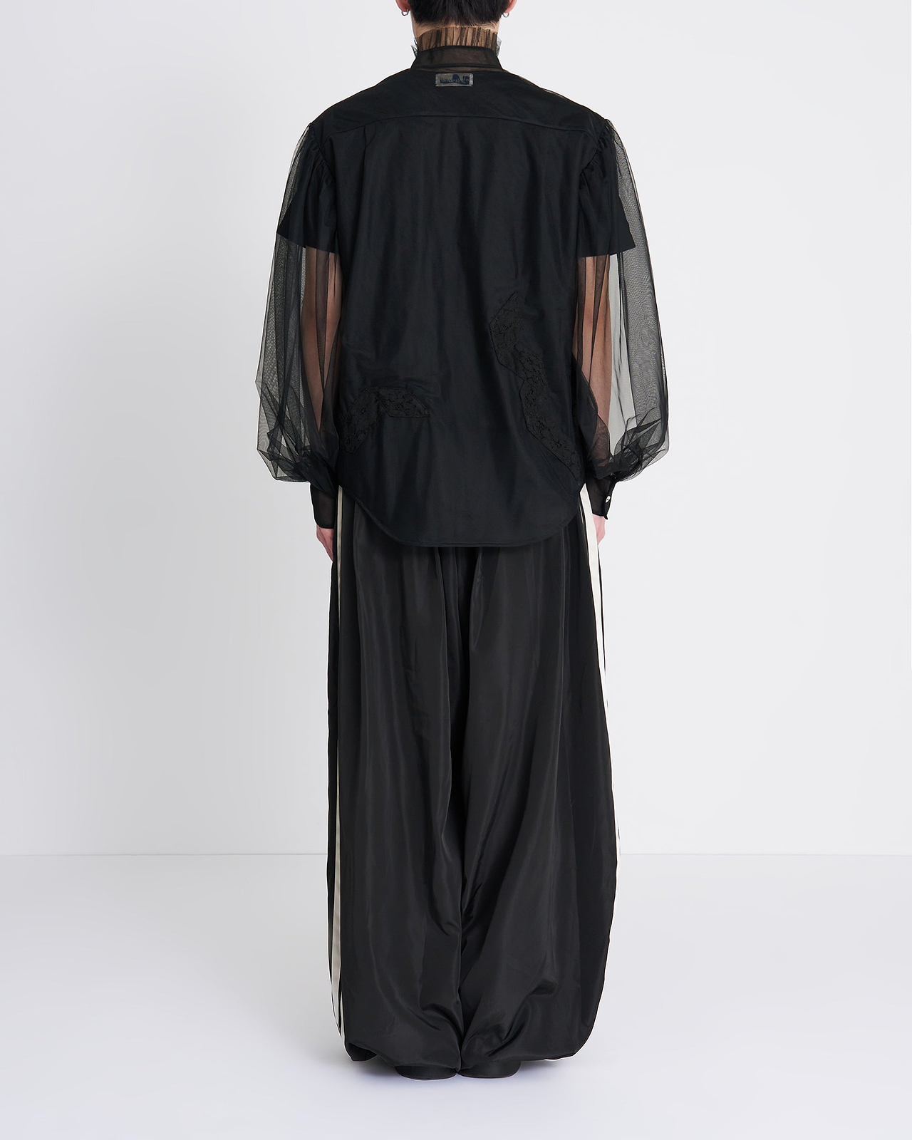 【26SS】リボンディテールチュールシャツ