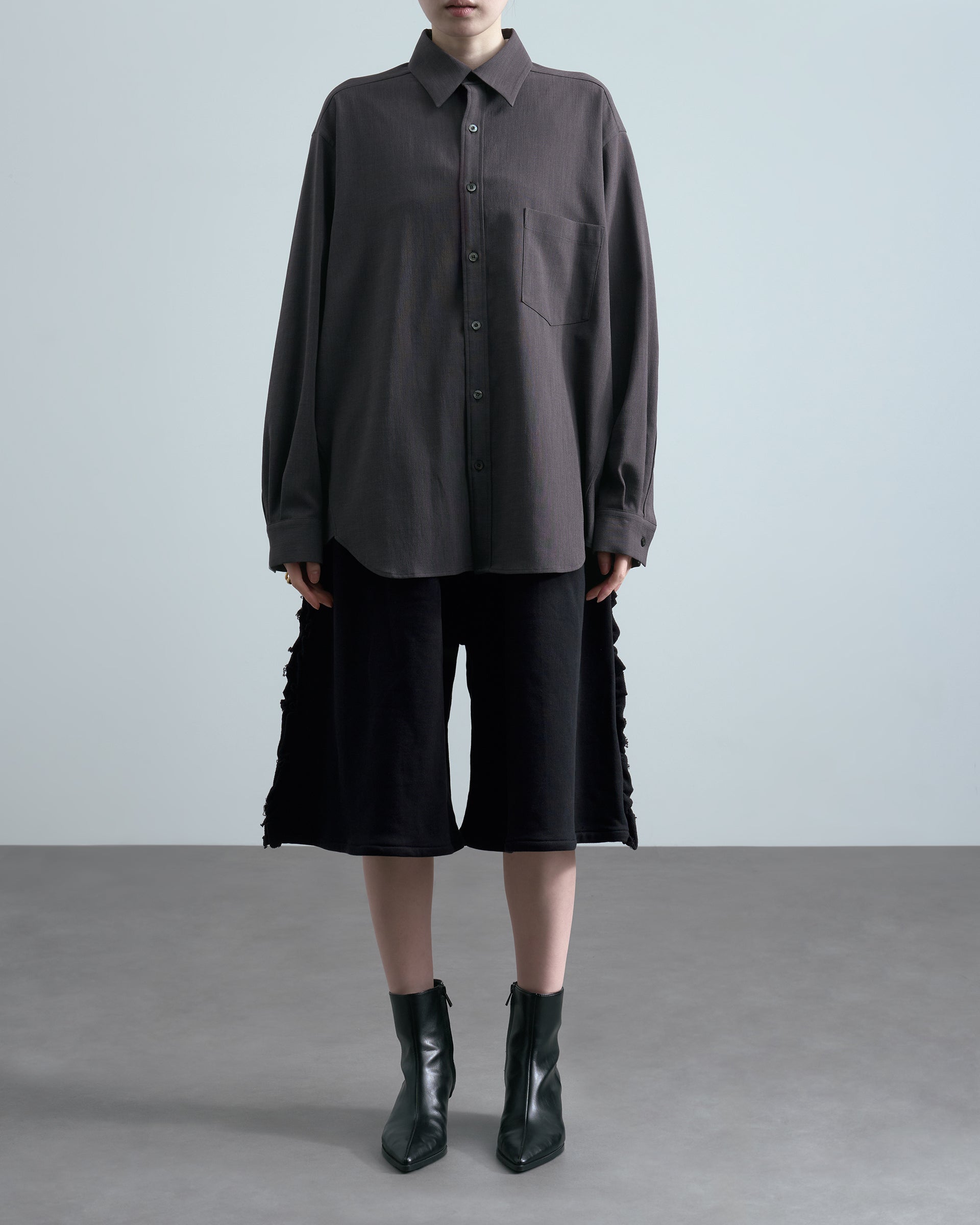UJOH】フルオープンシャツ | 定番 人気 | ボタン グレー | F/STORE