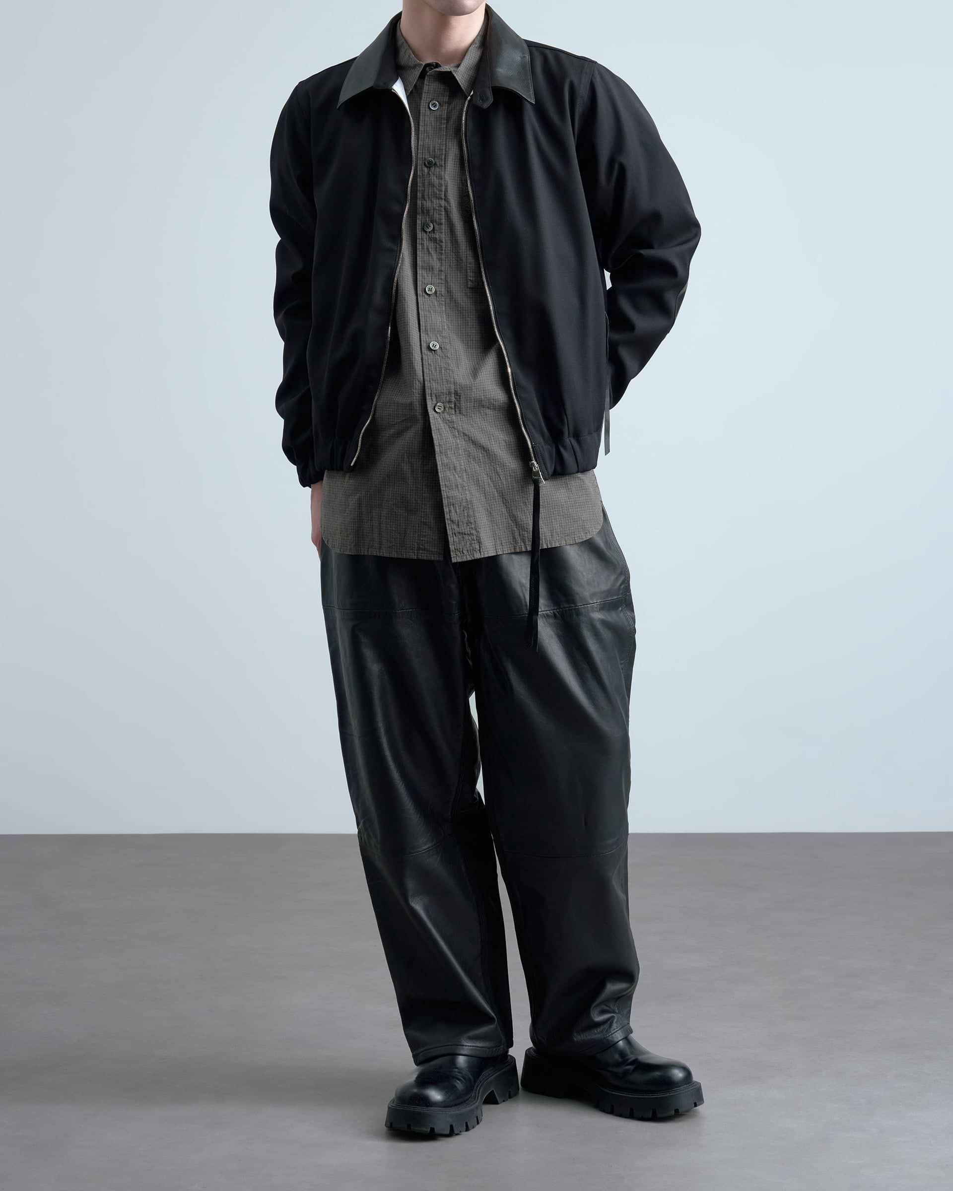 SEEALL】レザーペインターパンツ ブラック | 海外製 シープスキン