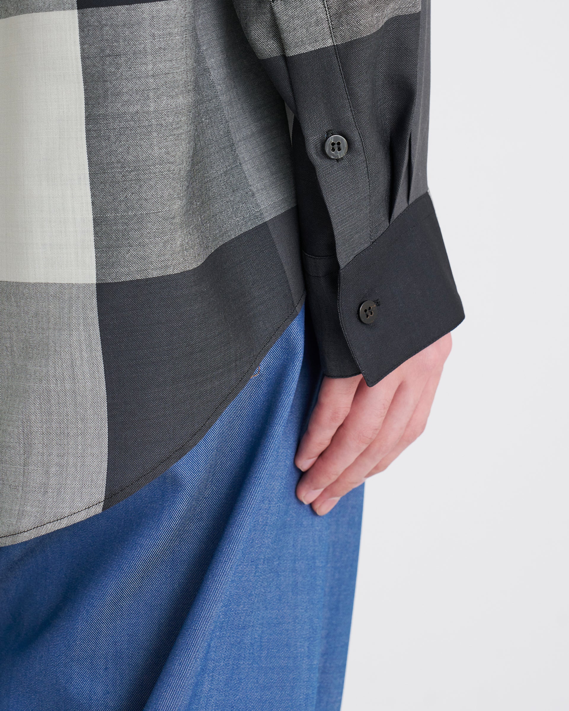 OVERCOAT】フードライトウールシャツ | モノトーン | チェック | F