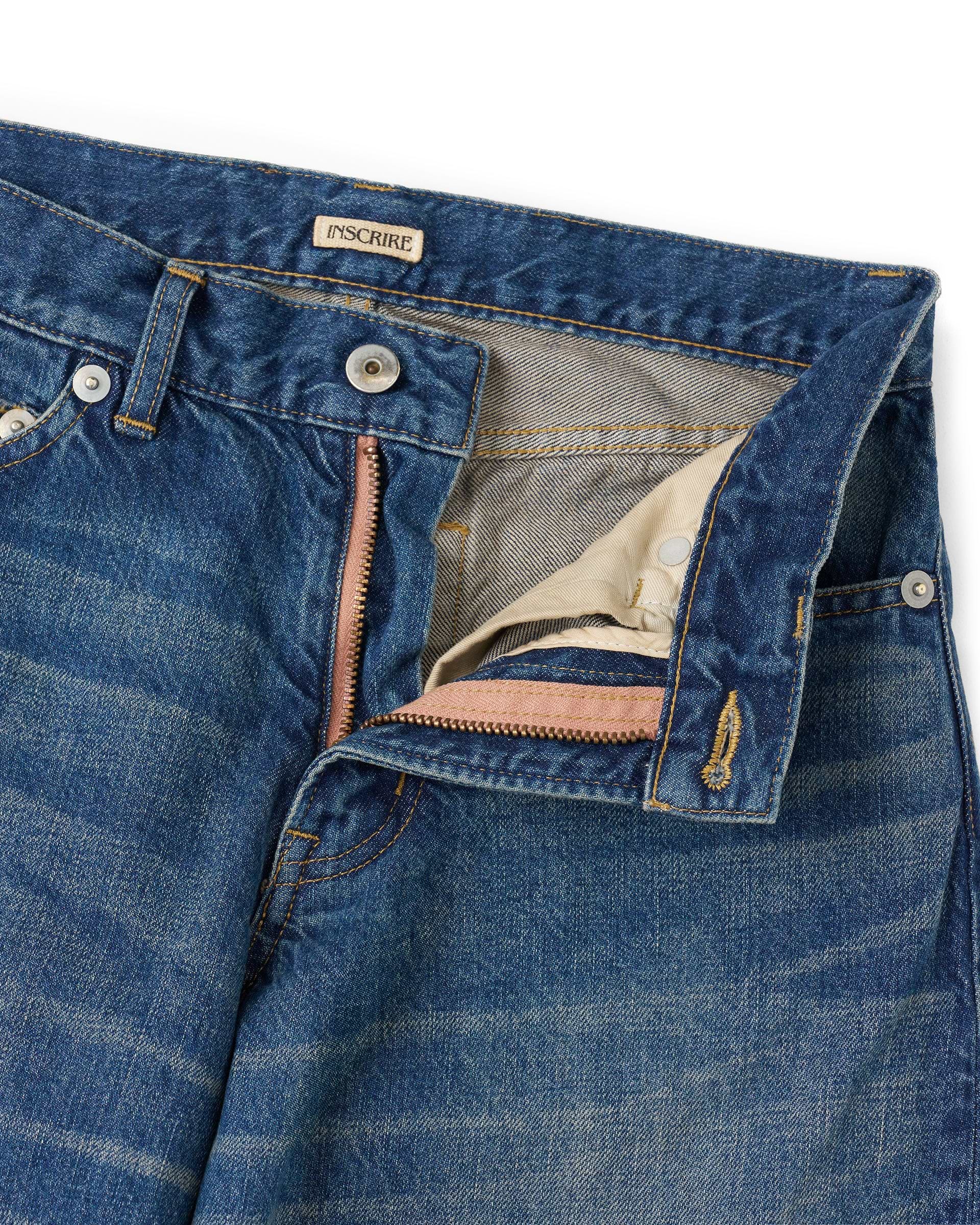 INSCRIRE】ユーズドデニムバギーパンツ | 12oz ライトデニム | ワイド