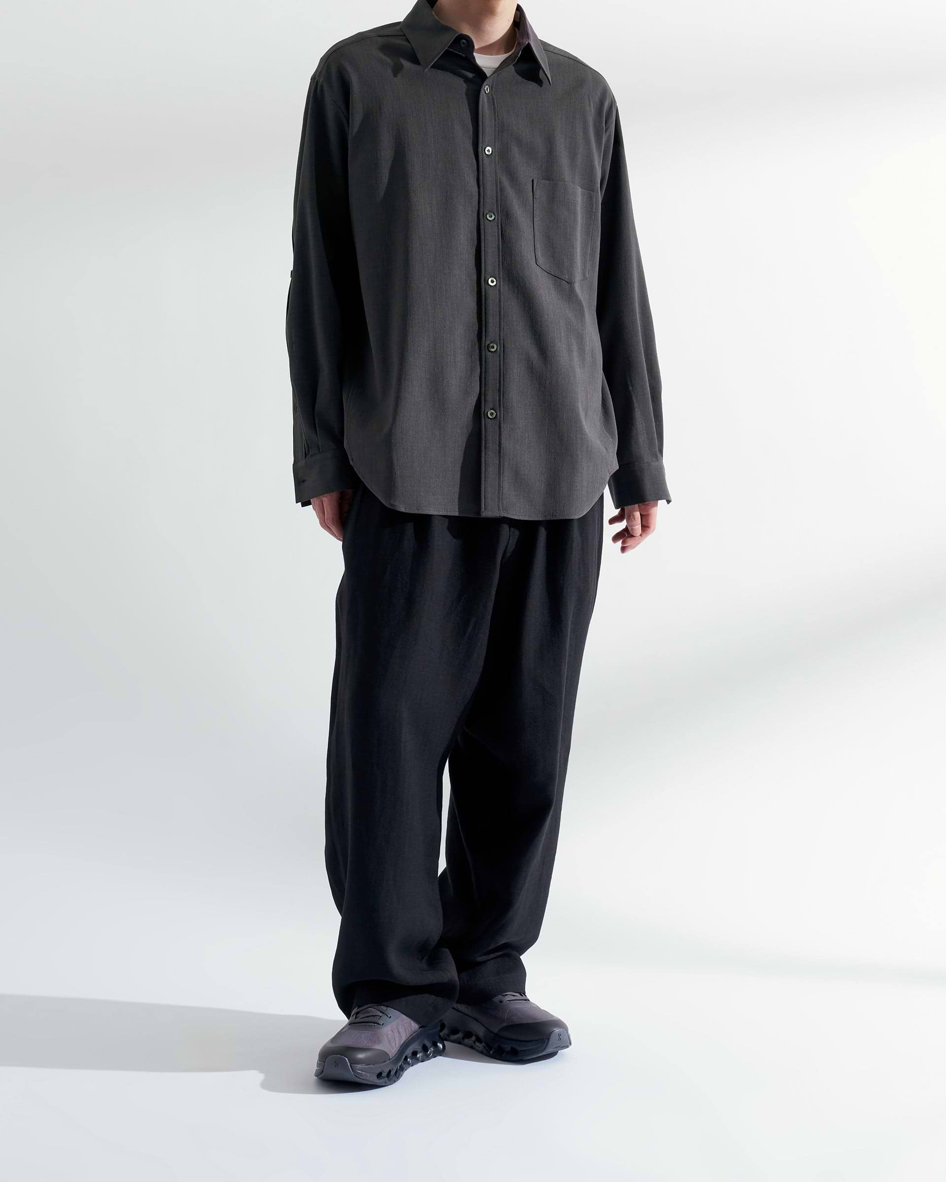UJOH フルオープンシャツ　FULL OPEN SHIRT UJOH】フルオープンシャツ | 定番 人気 | ボタン グレー | F/STORE