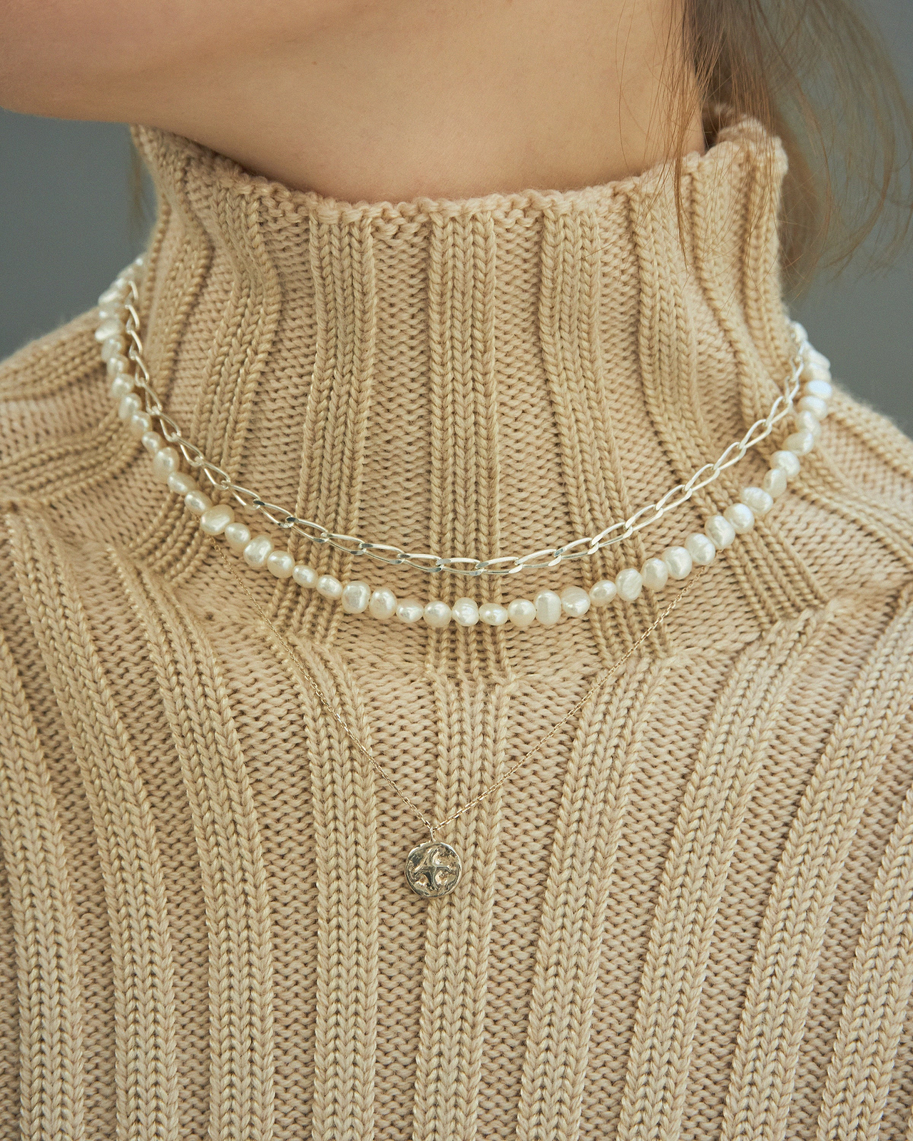 【25AW】バロックパールチェーン 3WAY ネックレス