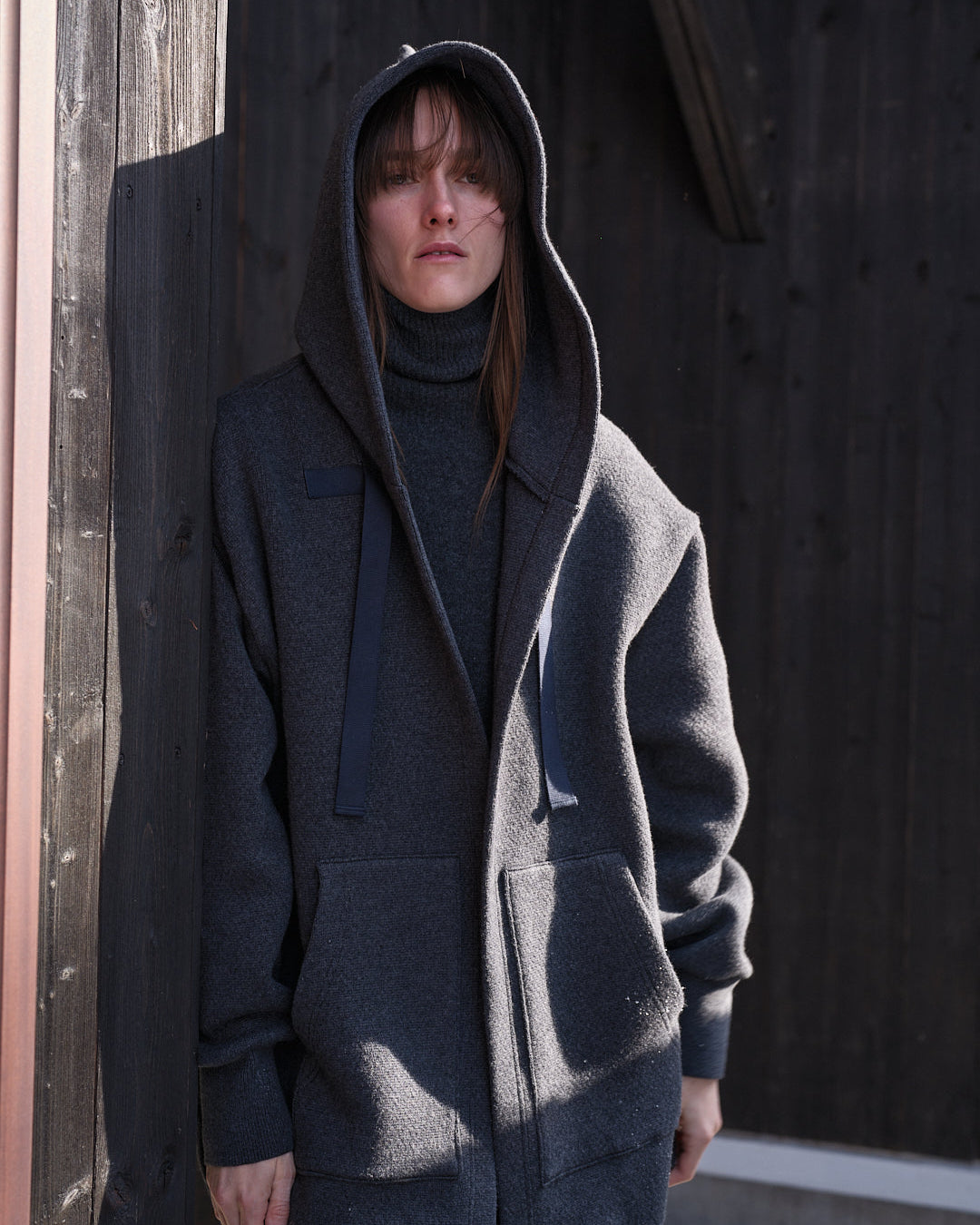 【25AW】コットンカシミアニットフーディー