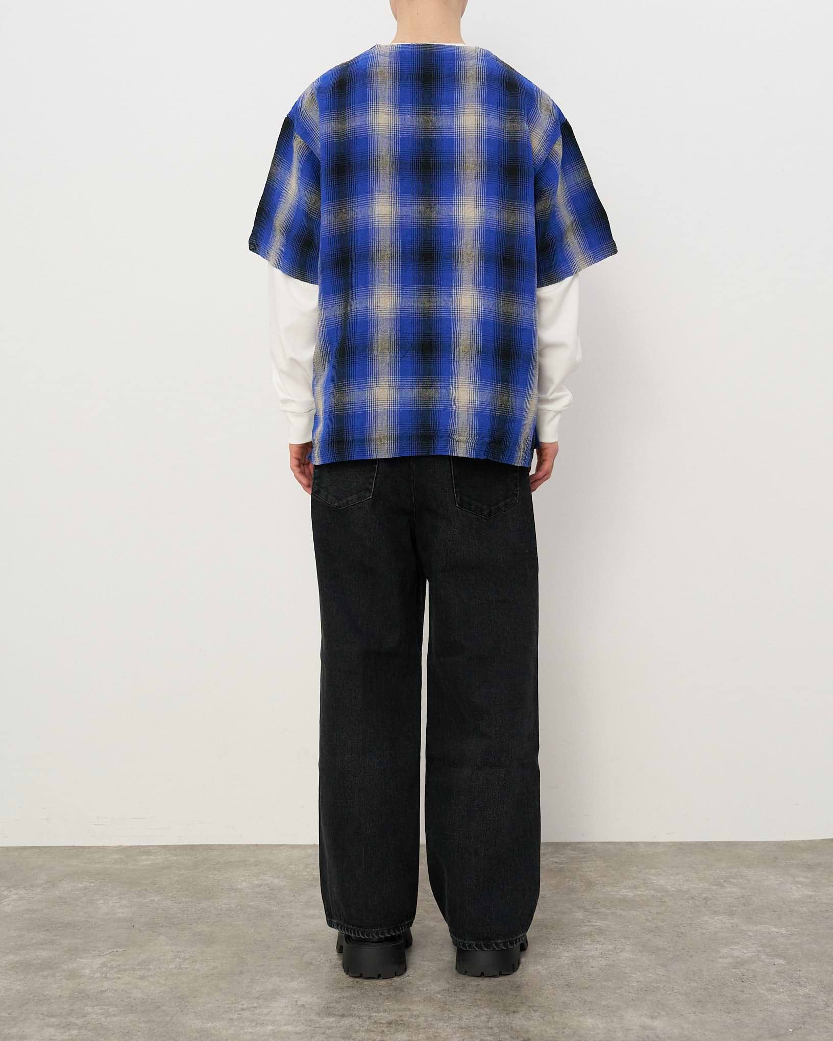 リネンチェックTシャツ