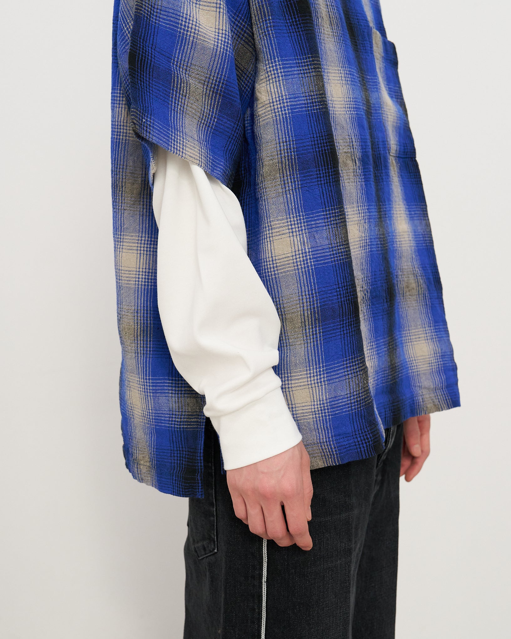 リネンチェックTシャツ
