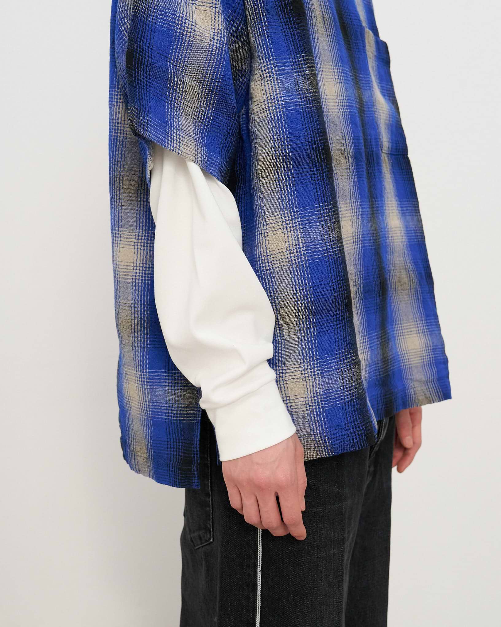 リネンチェックTシャツ