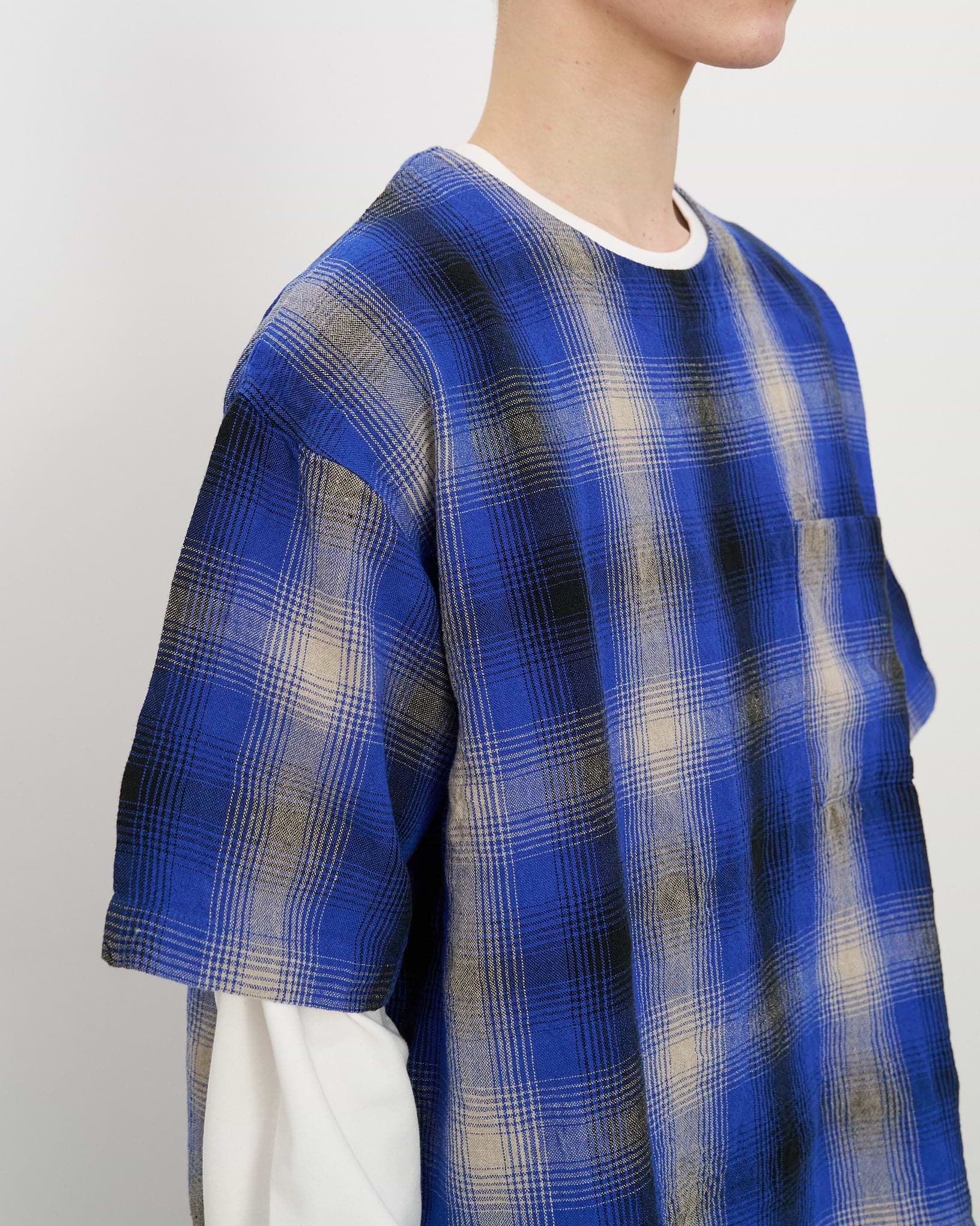 リネンチェックTシャツ