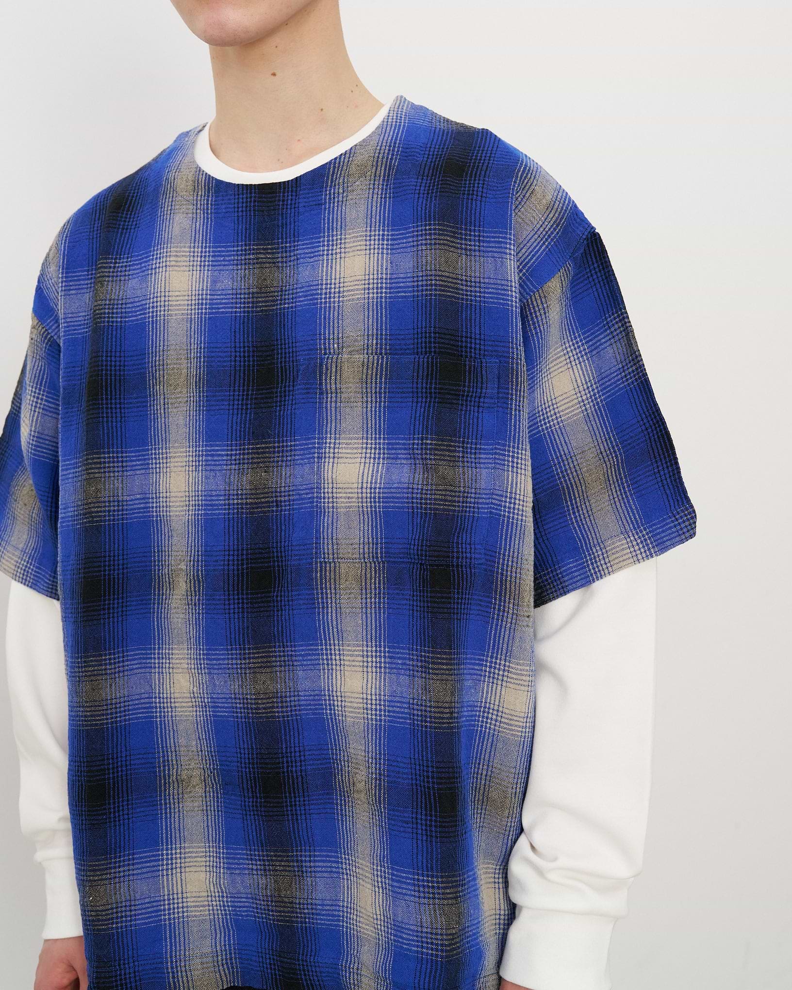 リネンチェックTシャツ