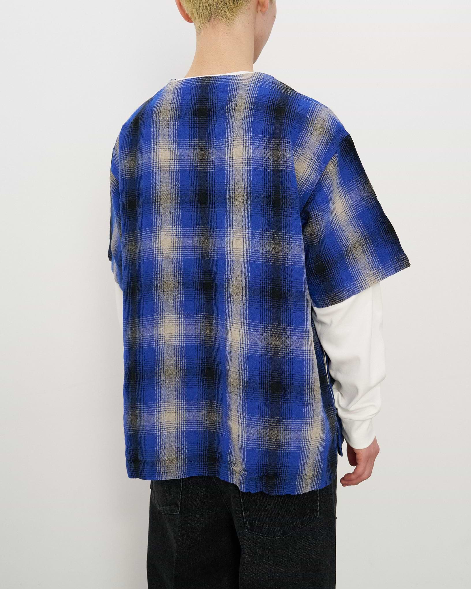 リネンチェックTシャツ