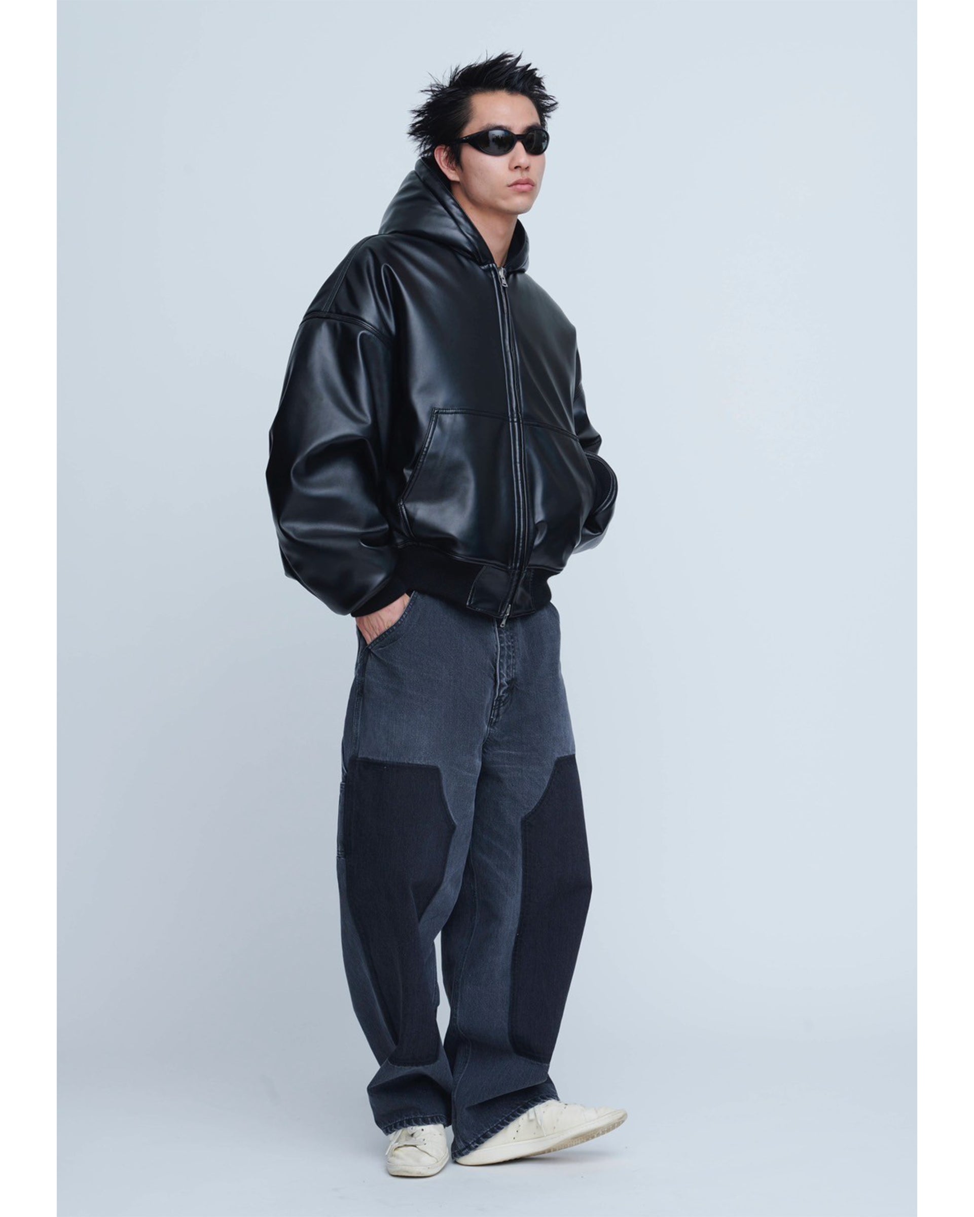 INSCRIRE(アンスクリア)Fake Leather Hoodie 24AW INSCRIRE（アンスクリア）Fake Leather Hoodie I24AWG11A