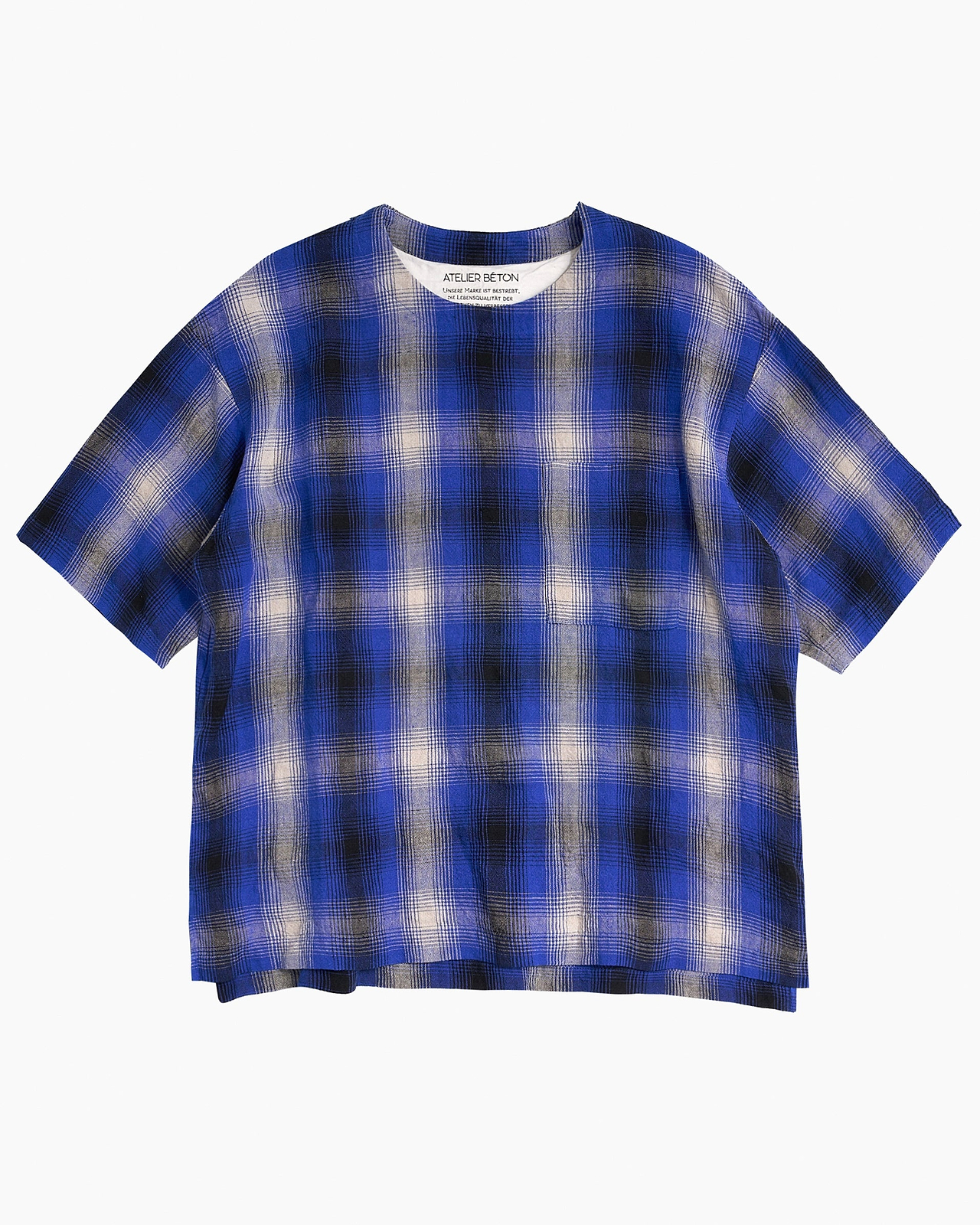 リネンチェックTシャツ