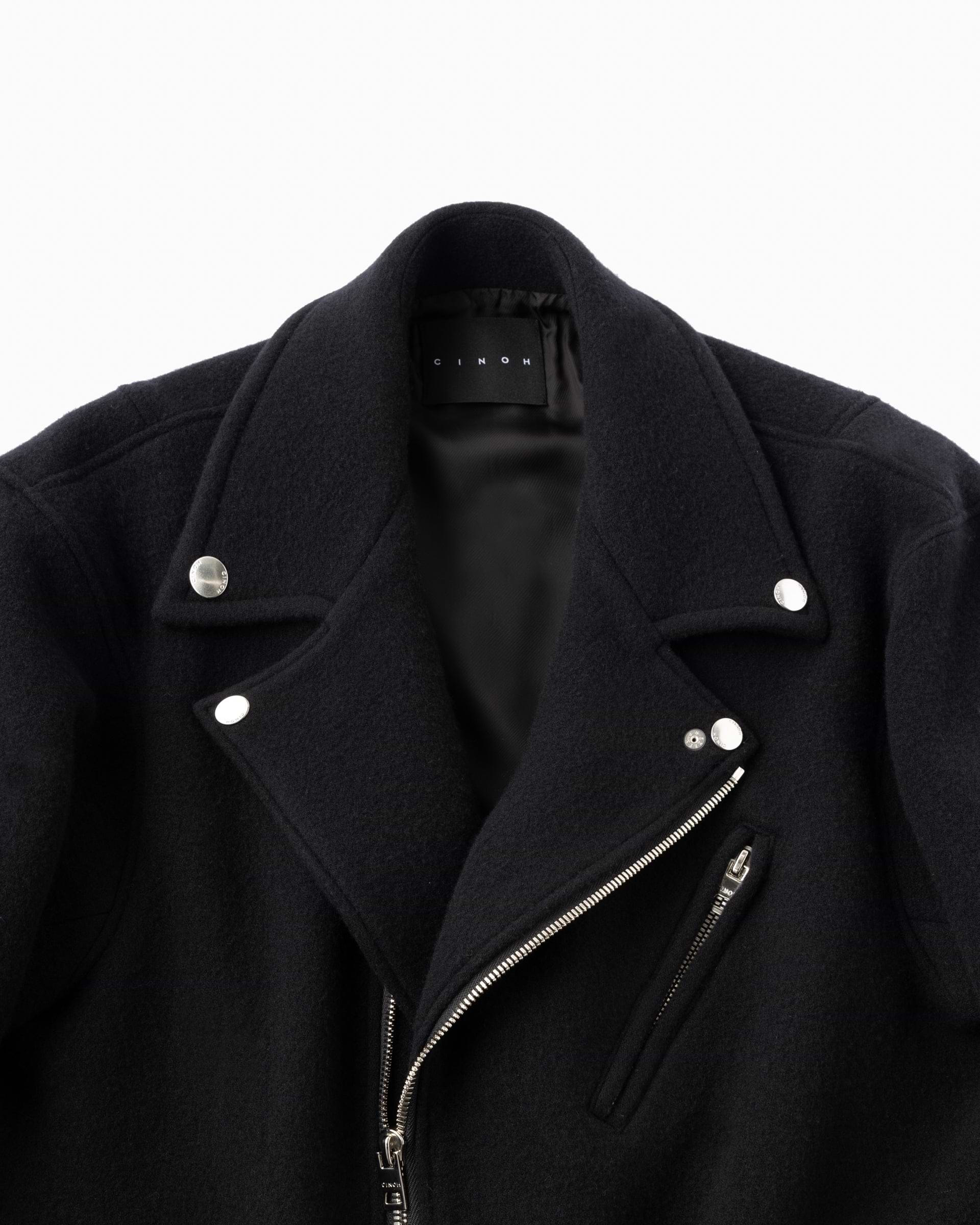 ダブルフェイスライダースジャケット（ブラック） – ファッション