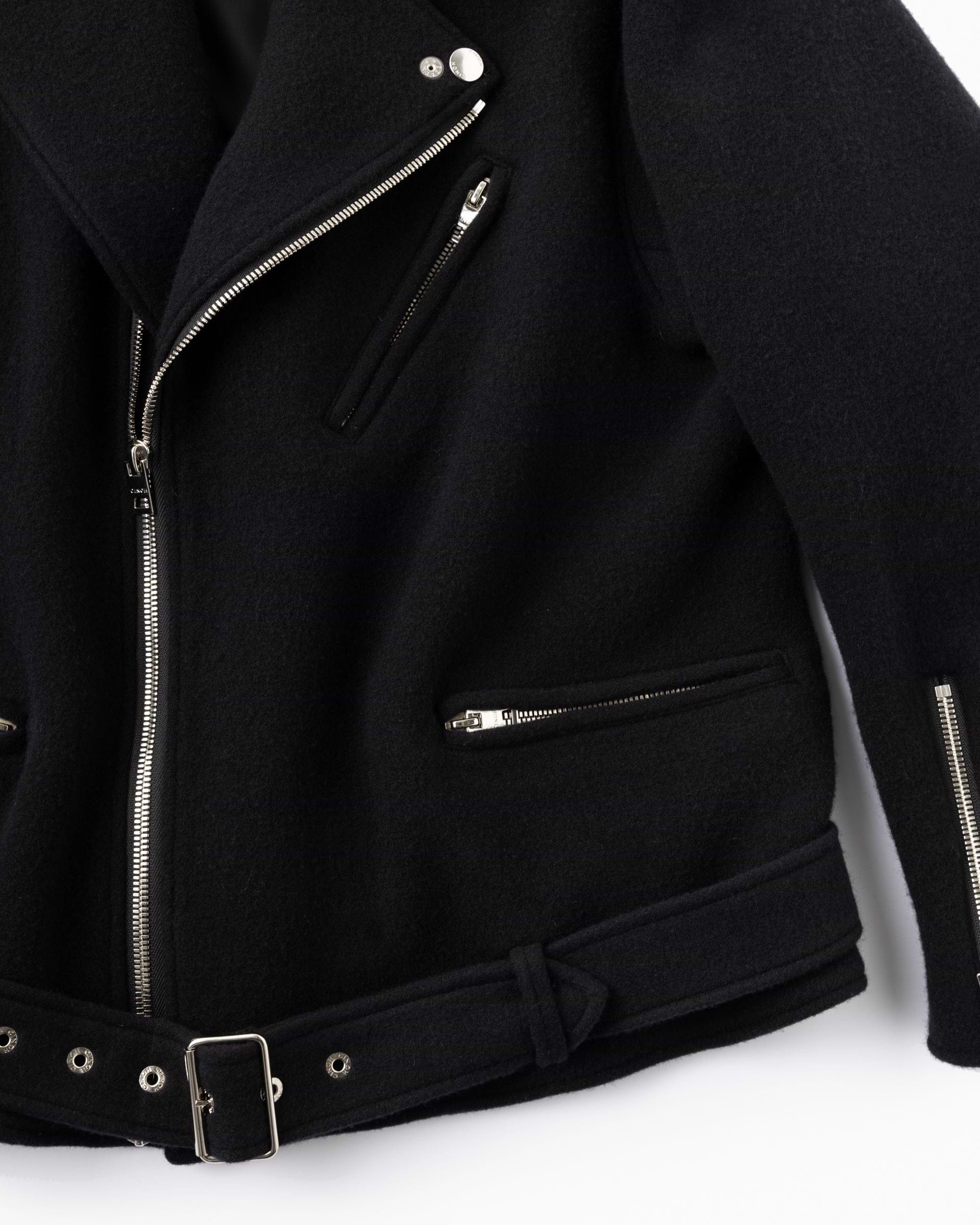 ダブルフェイスライダースジャケット（ブラック） – ファッション 