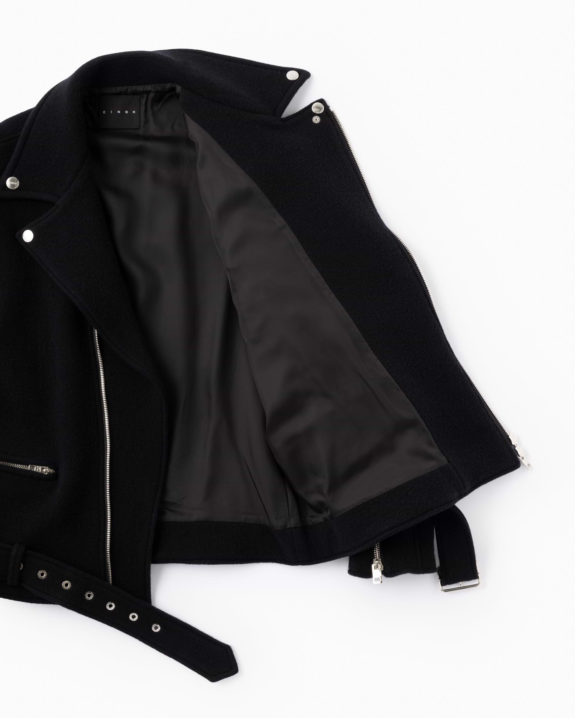ダブルフェイスライダースジャケット（ブラック） – ファッション