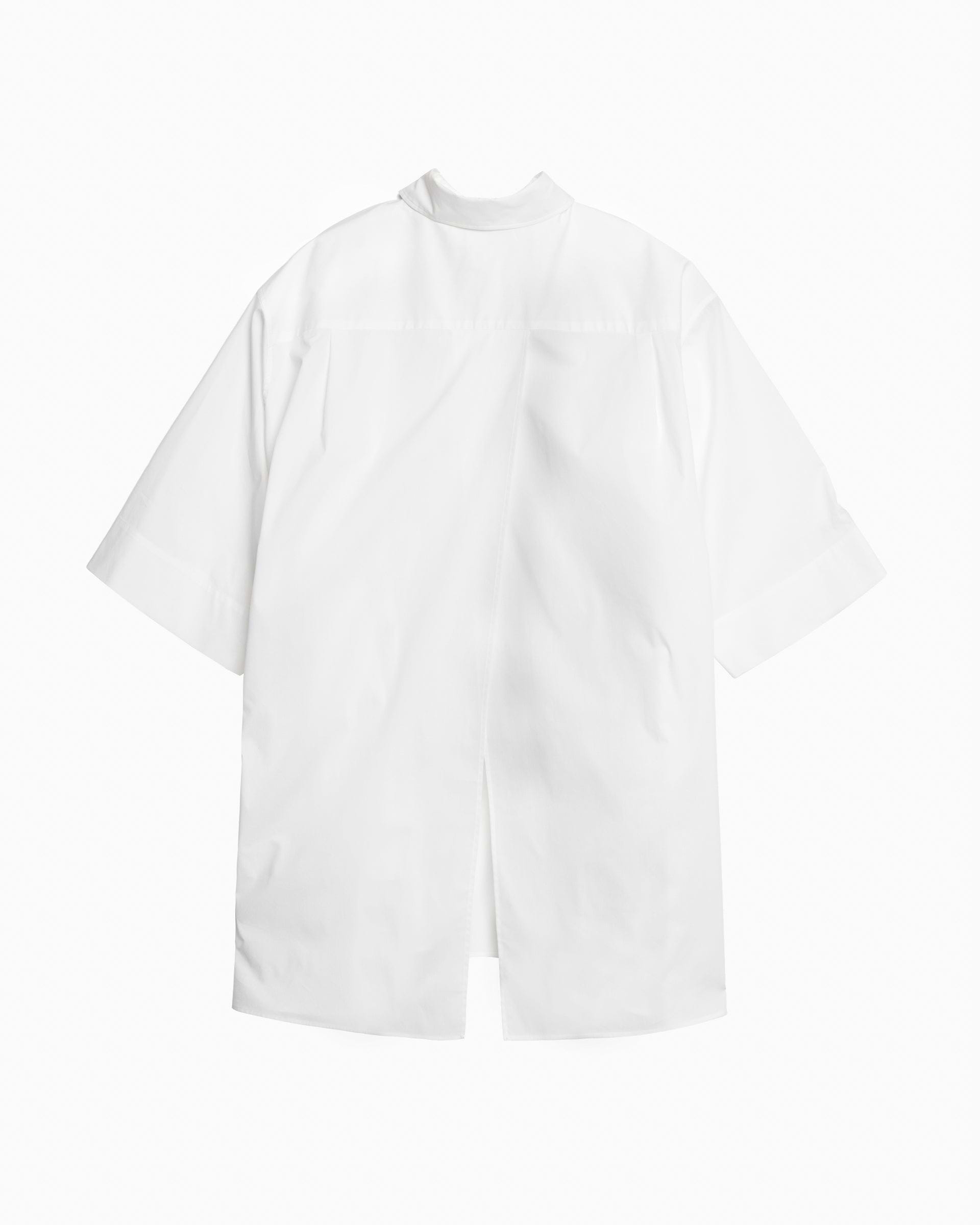 50センチ袖丈th TARO HORIUCHI ティーエイチ  タロウホリウチ VIER Over Shirts オーバー半袖シャツ ホワイト 2101-VSH01-M122
