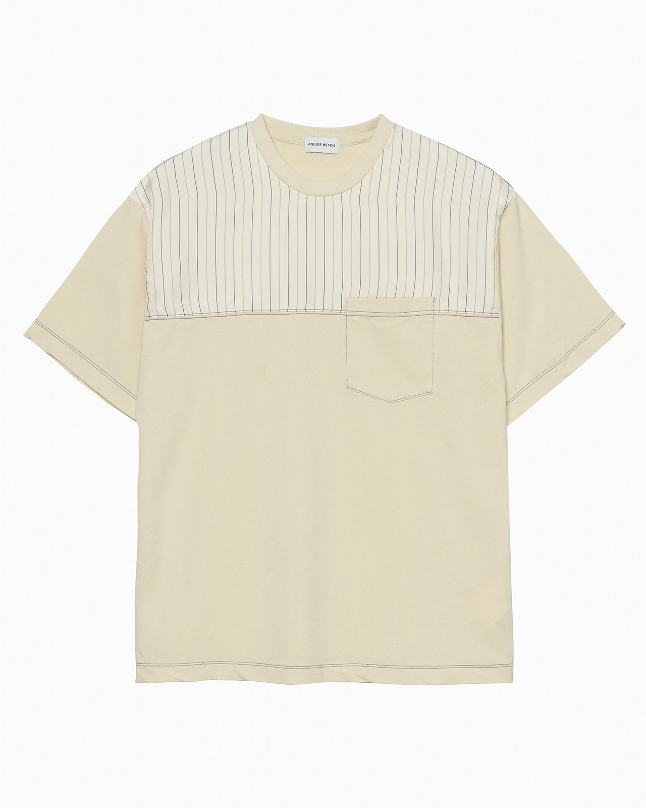 ハードツイストヤーンストライプミックスTシャツ