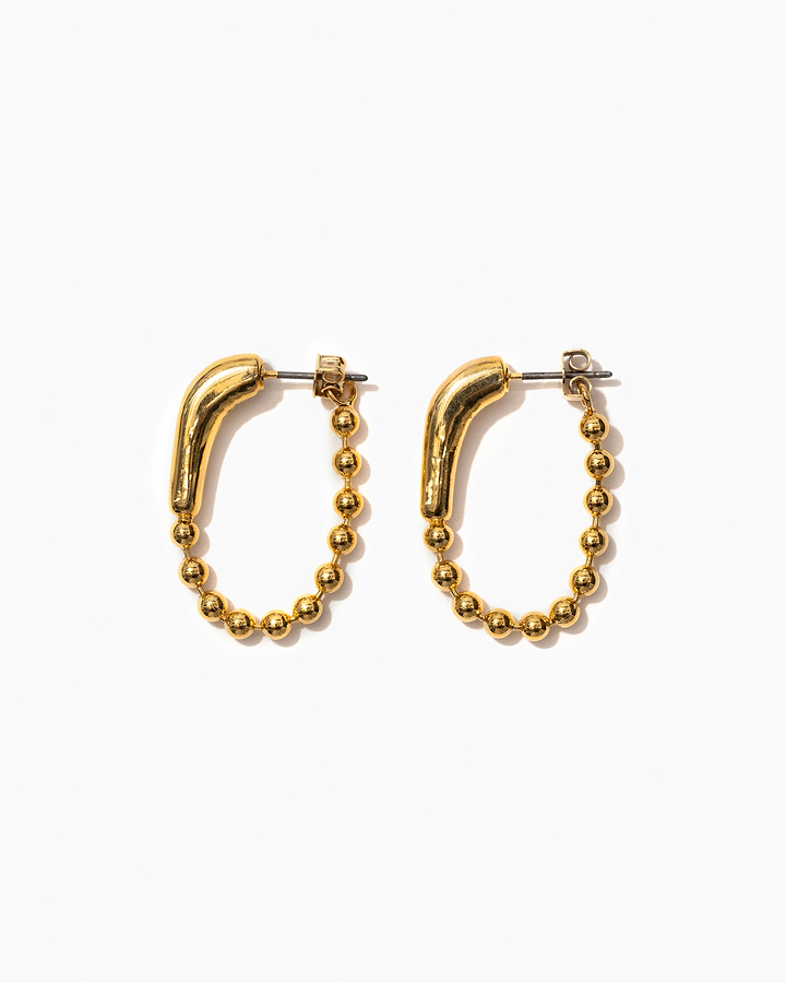 ボールチェーンフープピアス