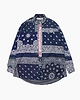 【23AW】バンダナパッチワークロングスリーブシャツ（ネイビー）