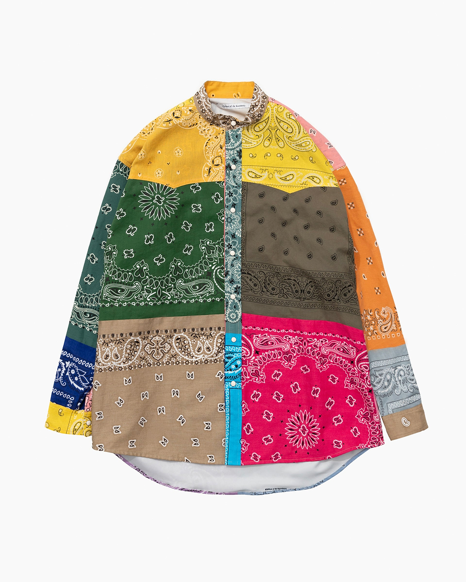 【23AW】バンダナパッチワークロングスリーブシャツ（ミックス）
