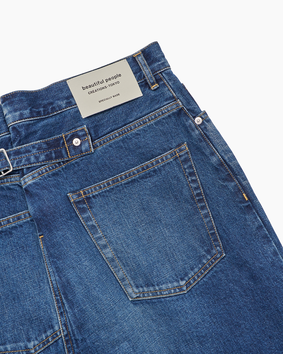 【23AW】セルビッチブリーチデニムタイトスカート