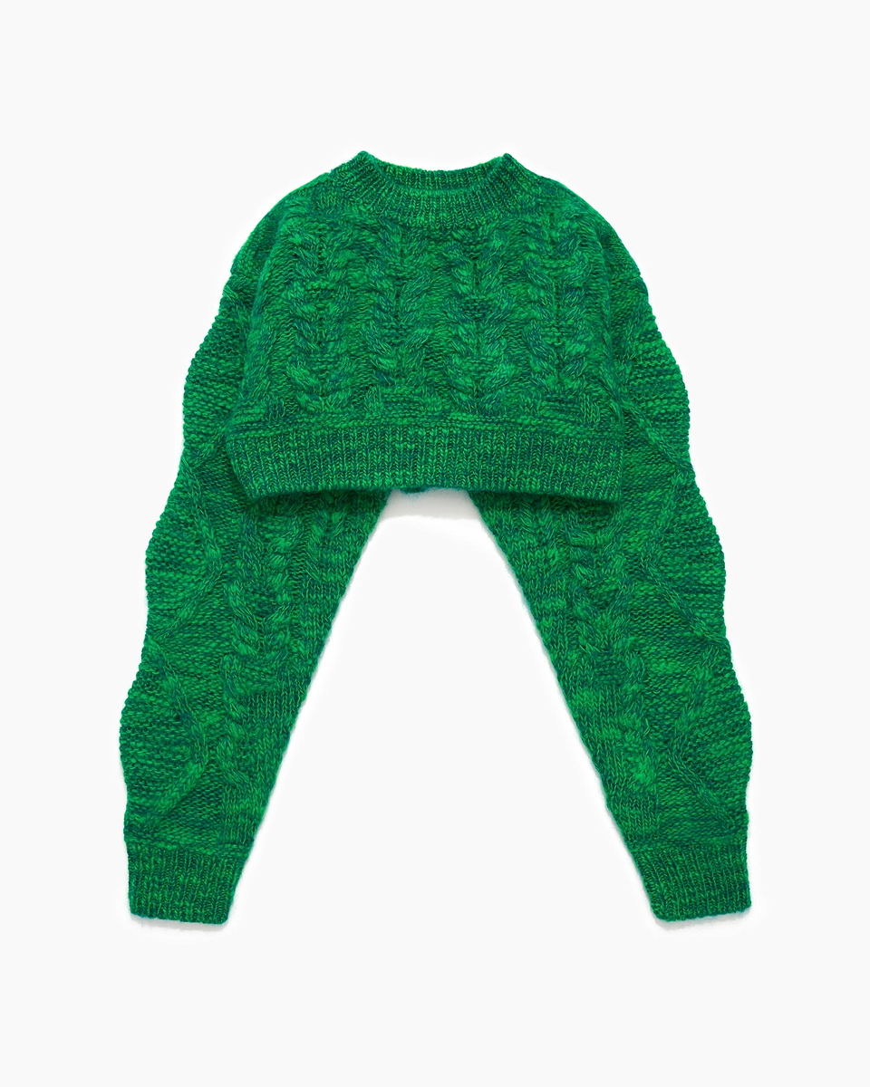 【23AW】ダブルエンドブロコリードアランスカーフプルオーバー