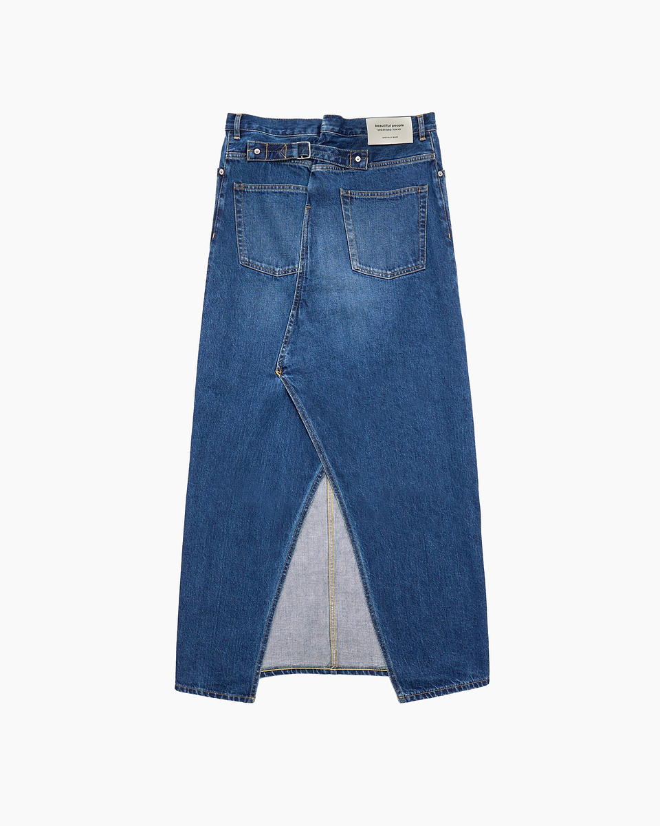 【23AW】セルビッチブリーチデニムタイトスカート