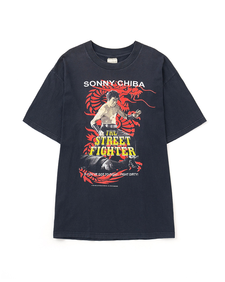 【Kchup Rice】90s MOSQUITOHEAD THE STREET FIGHTER 千葉真一 Tシャツ（サイズXL）