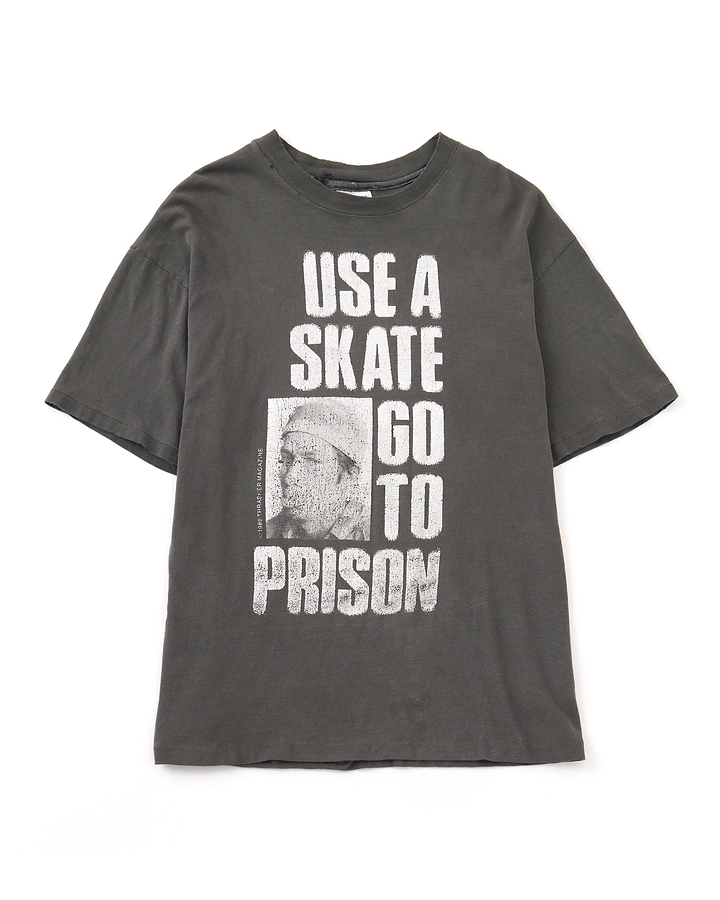 【THIS MAN】1980's THRASHER MAGAZINE"GONZ" "USE A SKATE GO TO PRISON" Tシャツ（サイズXL）