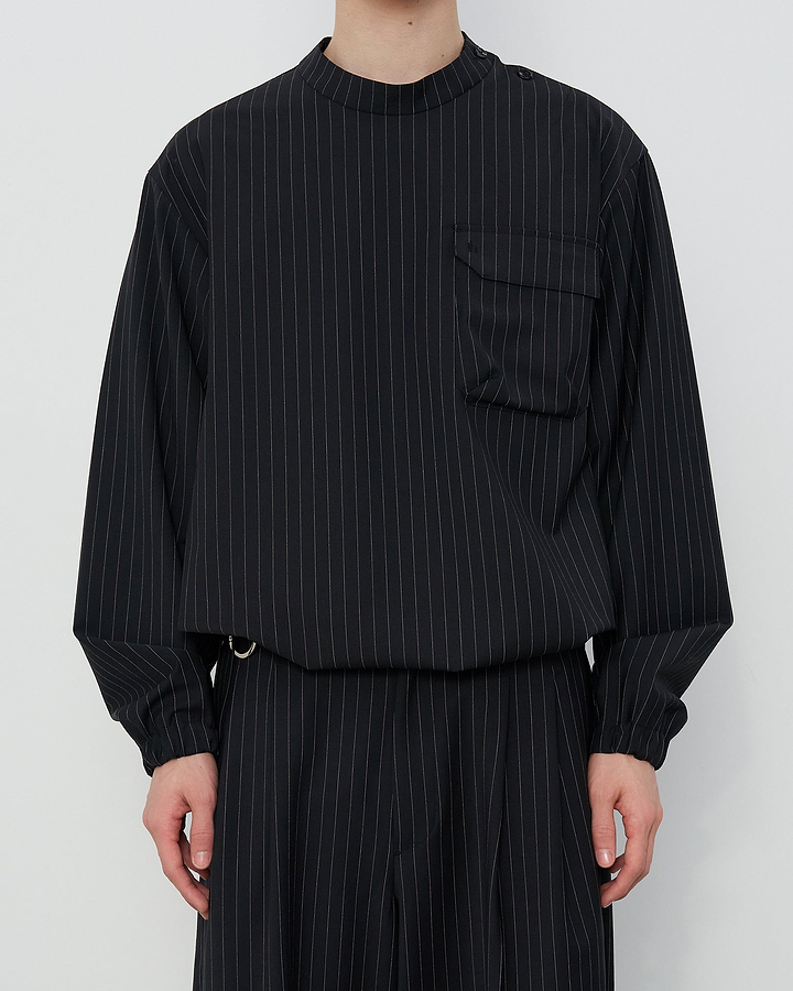 モックネックロングスリーブトップ