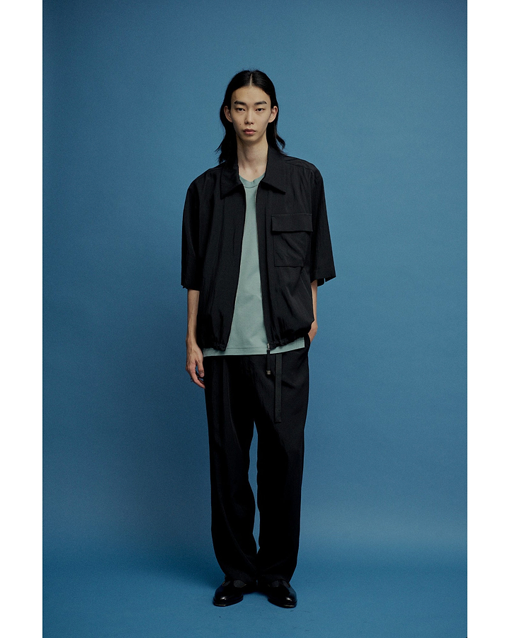 【25SS】ジップアップハーフスリーブブルゾン