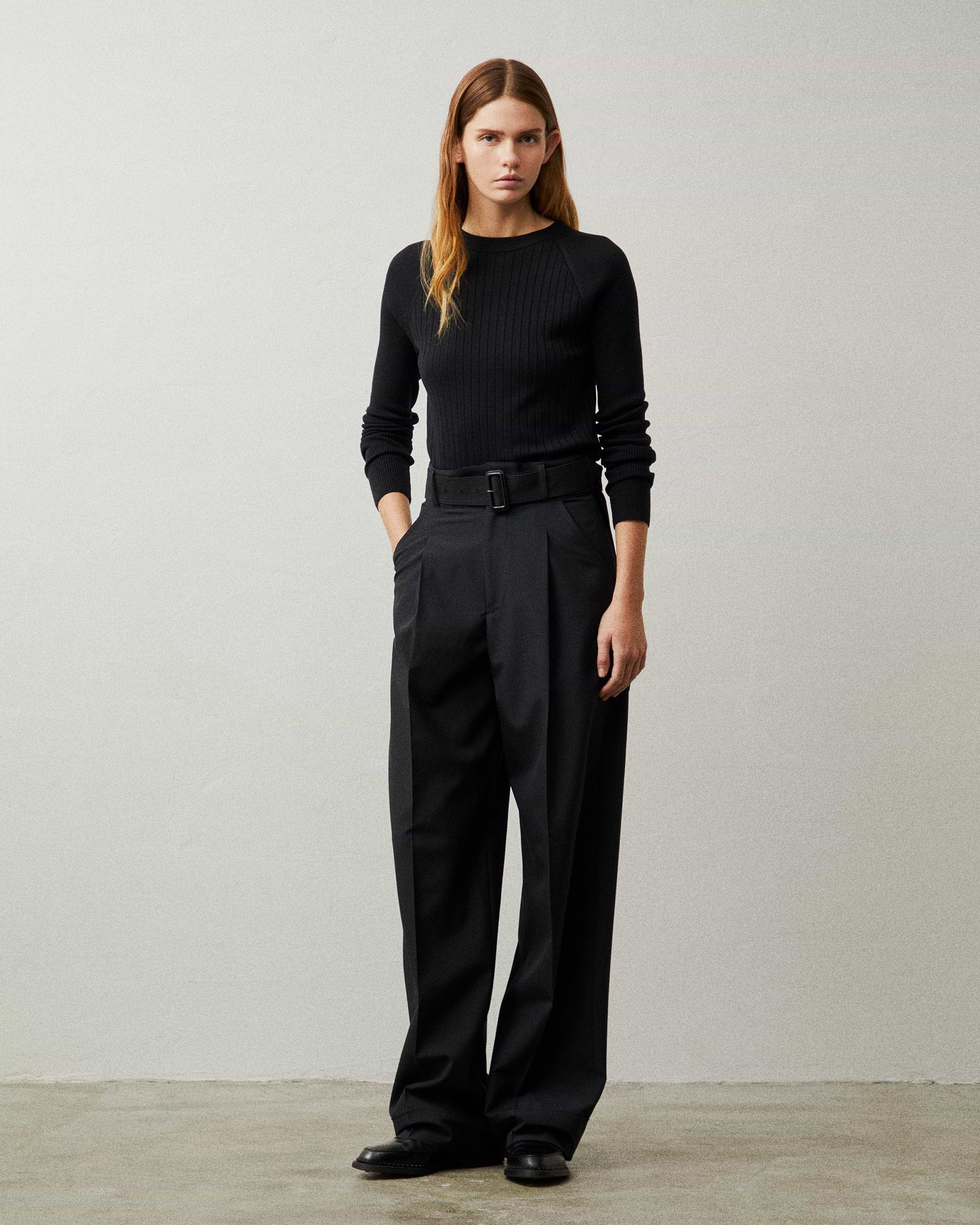 THE RERACS 25AW リラクス ベルテッド ベルト スラックス パンツ THE RERACS×1LDK×F/STORE＞ ベルテッドワイドパンツ（ウィメンズ